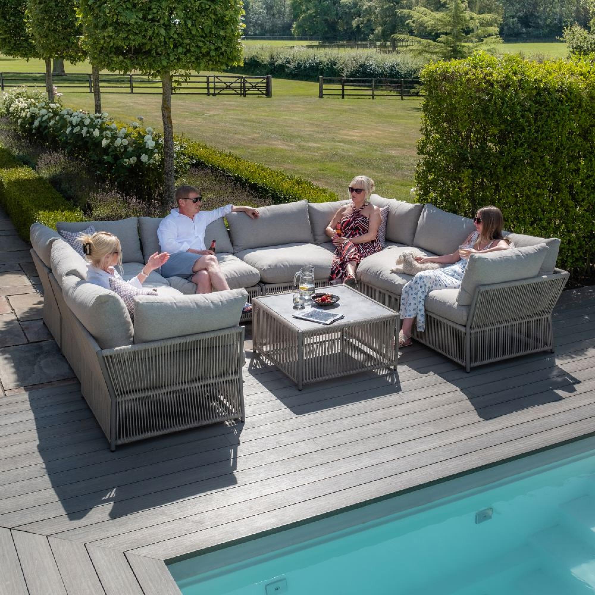 Product photograph of Maze Maldives Cool Linen U Shape Sofa Set from Choice Furniture Superstore.