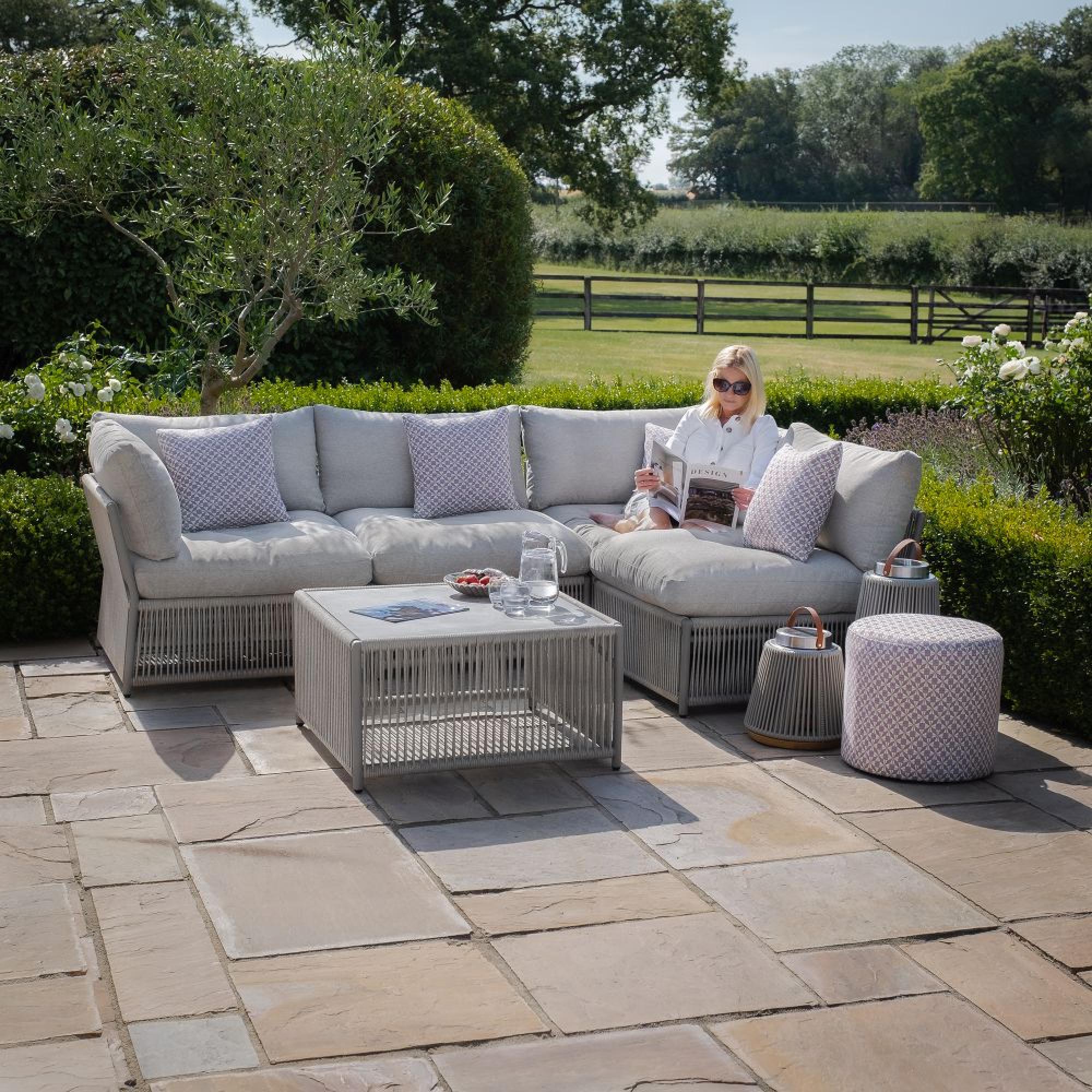 Product photograph of Maze Maldives Cool Linen Small Sofa Set from Choice Furniture Superstore.