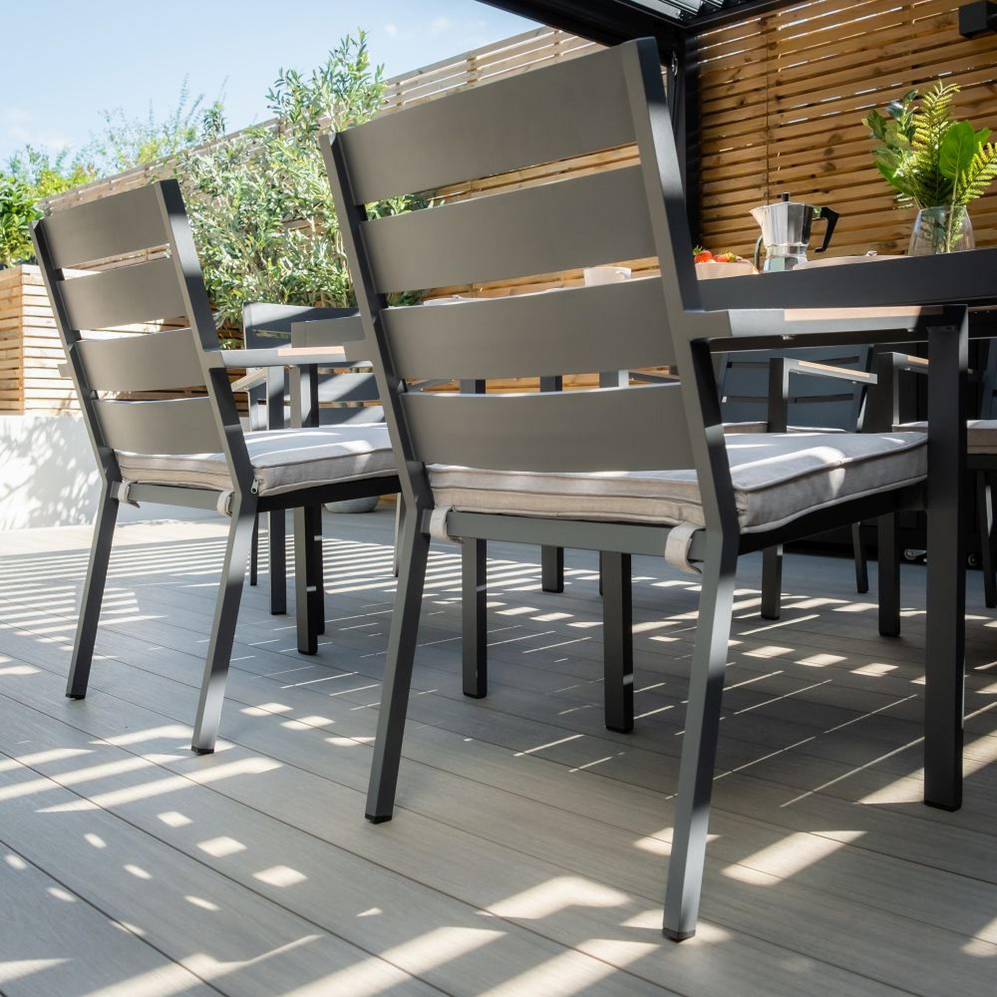 Product photograph of Maze Vancouver Dove Grey 6 Seat Dining Set from Choice Furniture Superstore.