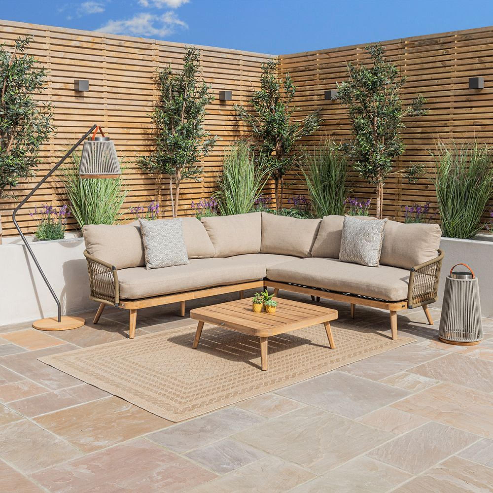Product photograph of Maze New Bali Sandstone Corner Sofa Set from Choice Furniture Superstore.