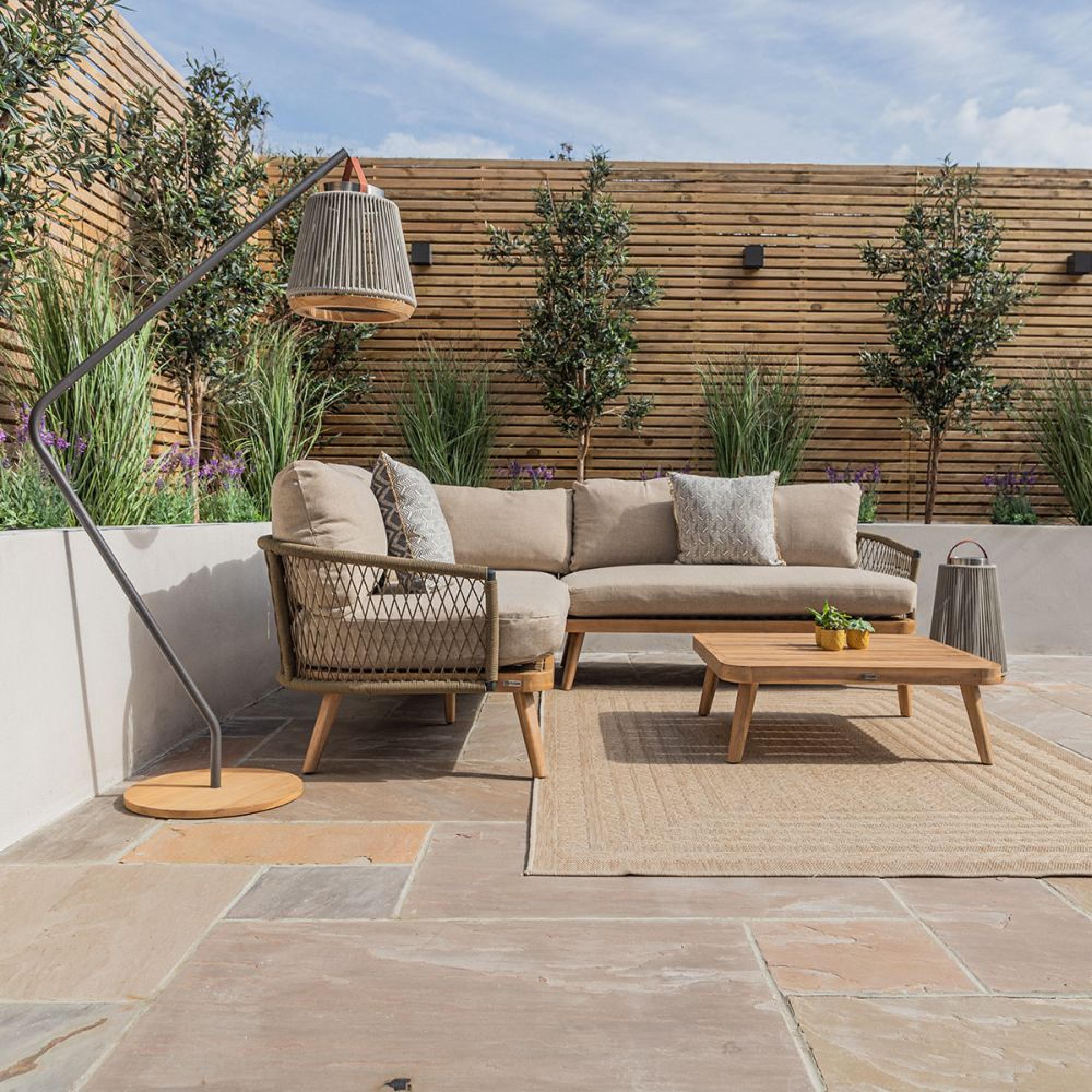 Product photograph of Maze New Bali Sandstone Corner Sofa Set from Choice Furniture Superstore.