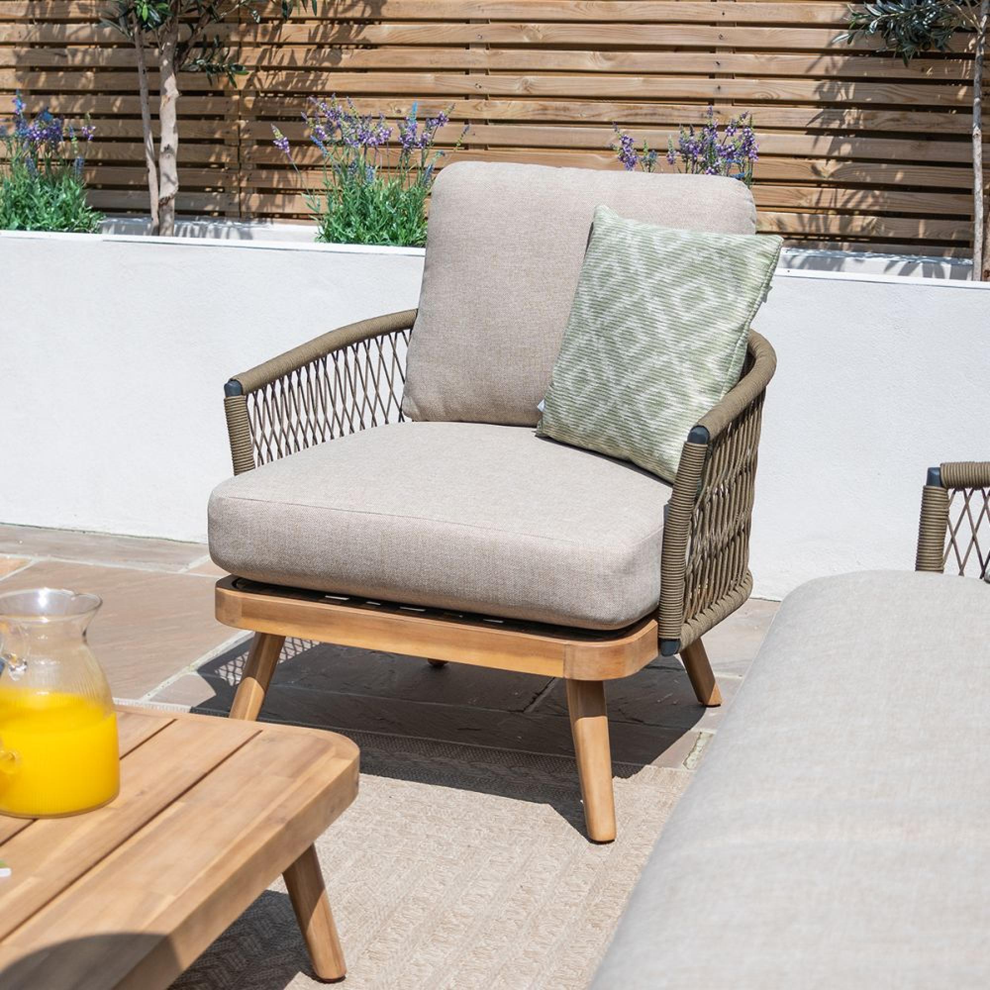 Product photograph of Maze New Bali Sandstone Corner Sofa Set With Armchair from Choice Furniture Superstore.