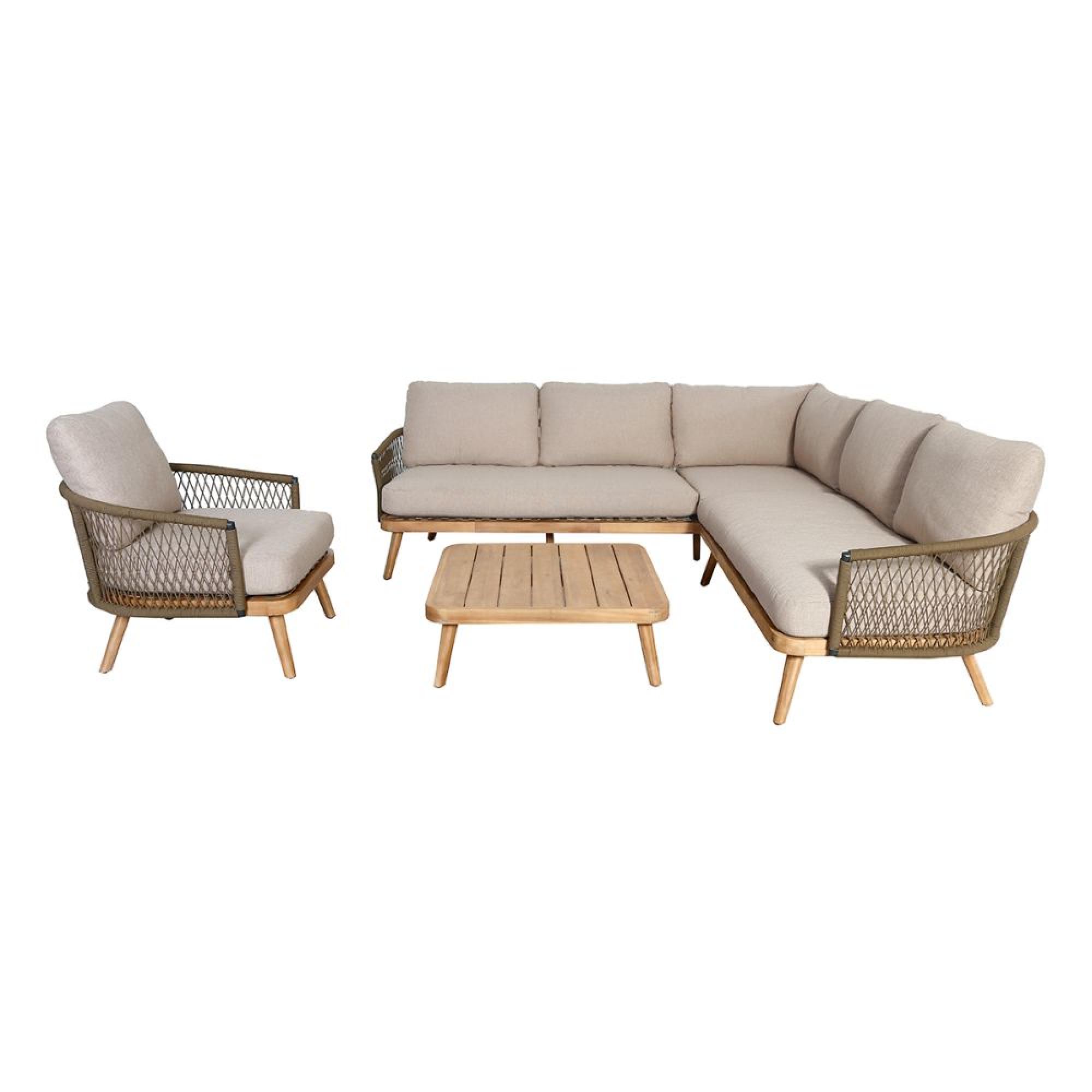 Product photograph of Maze New Bali Sandstone Corner Sofa Set With Armchair from Choice Furniture Superstore.
