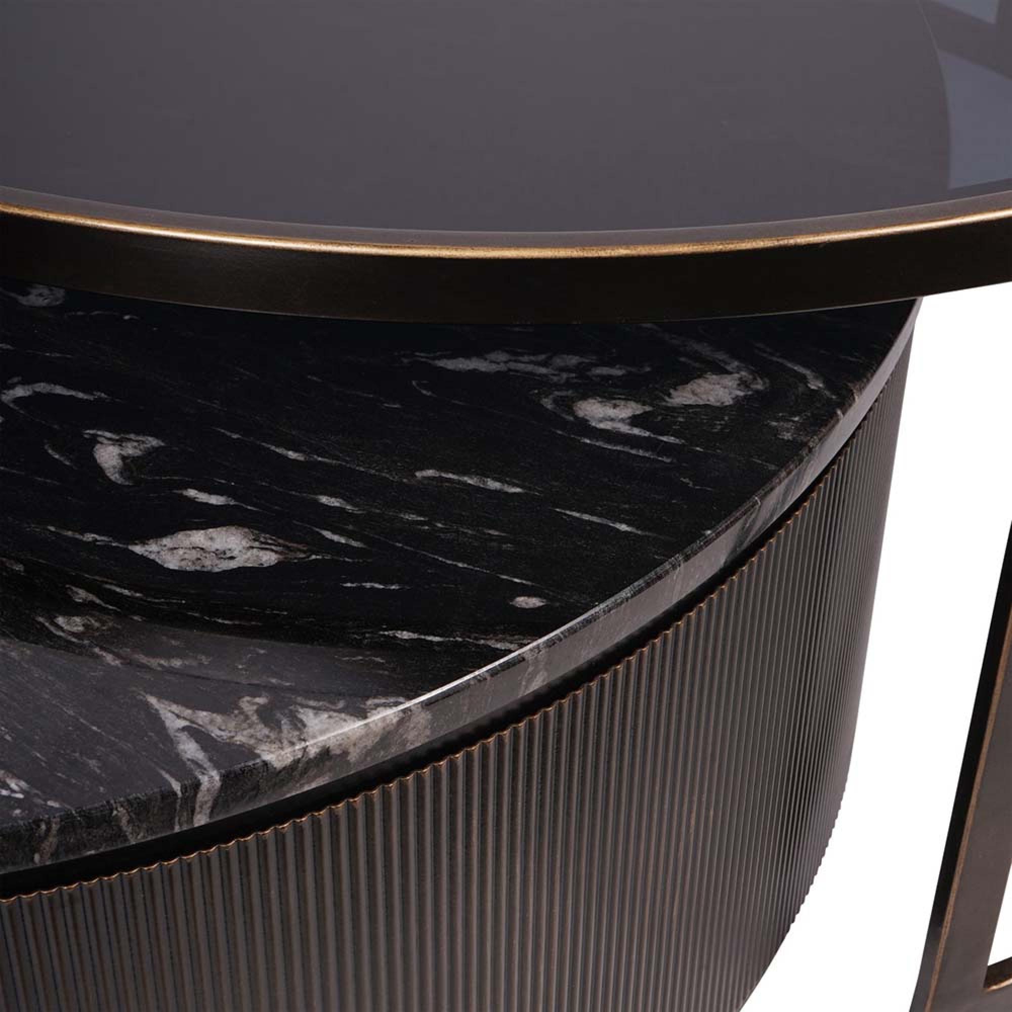 Product photograph of Libra Belvedere Black Set Of 2 Nesting Coffee Tables from Choice Furniture Superstore.