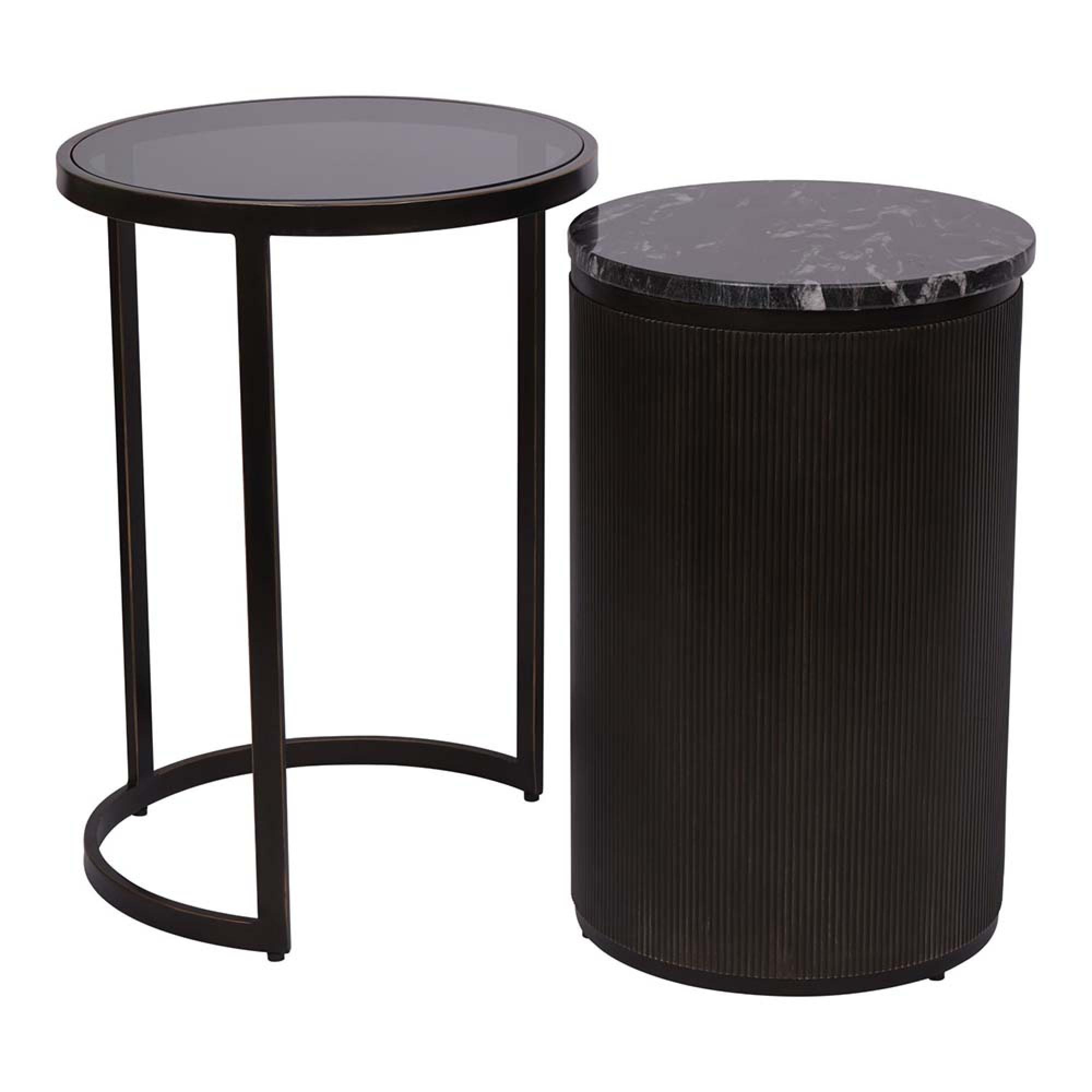 Product photograph of Libra Belvedere Black Set Of 2 Nesting Side Tables from Choice Furniture Superstore.