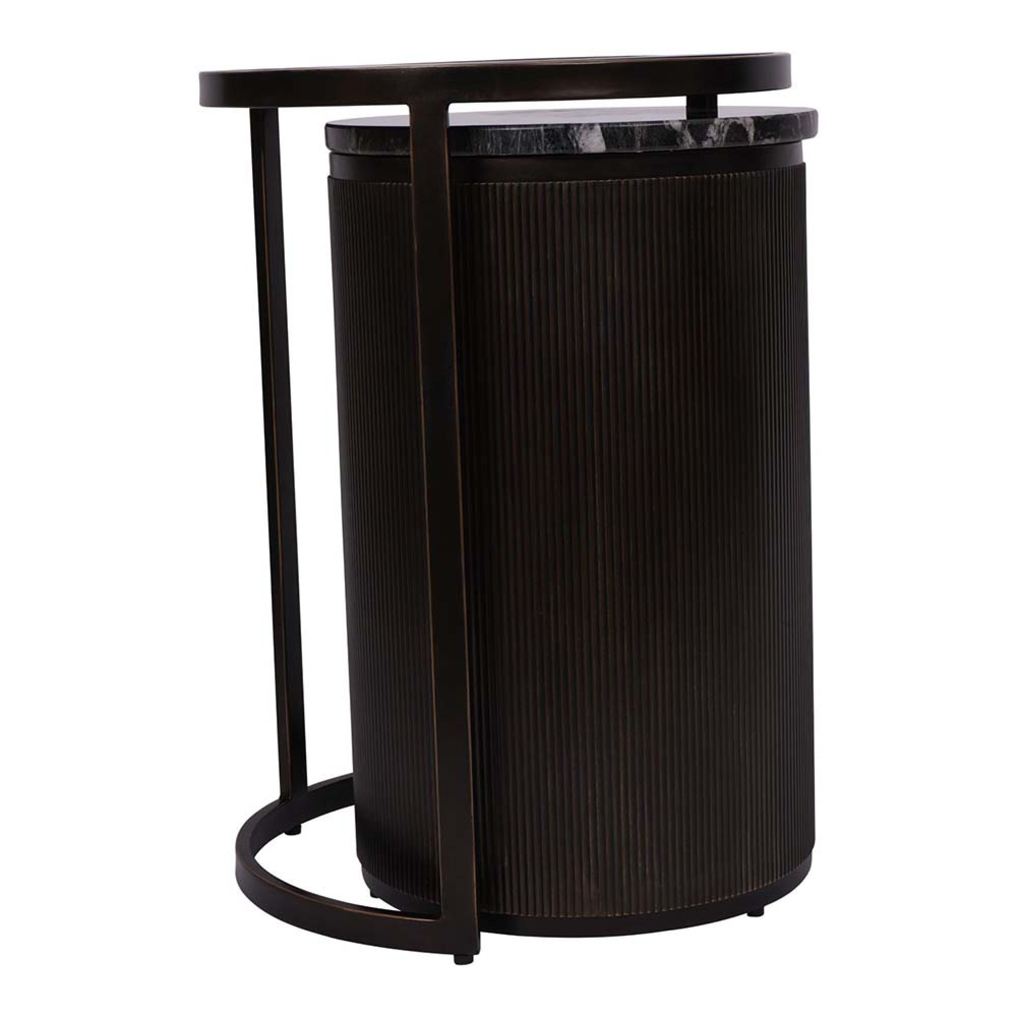 Product photograph of Libra Belvedere Black Set Of 2 Nesting Side Tables from Choice Furniture Superstore.