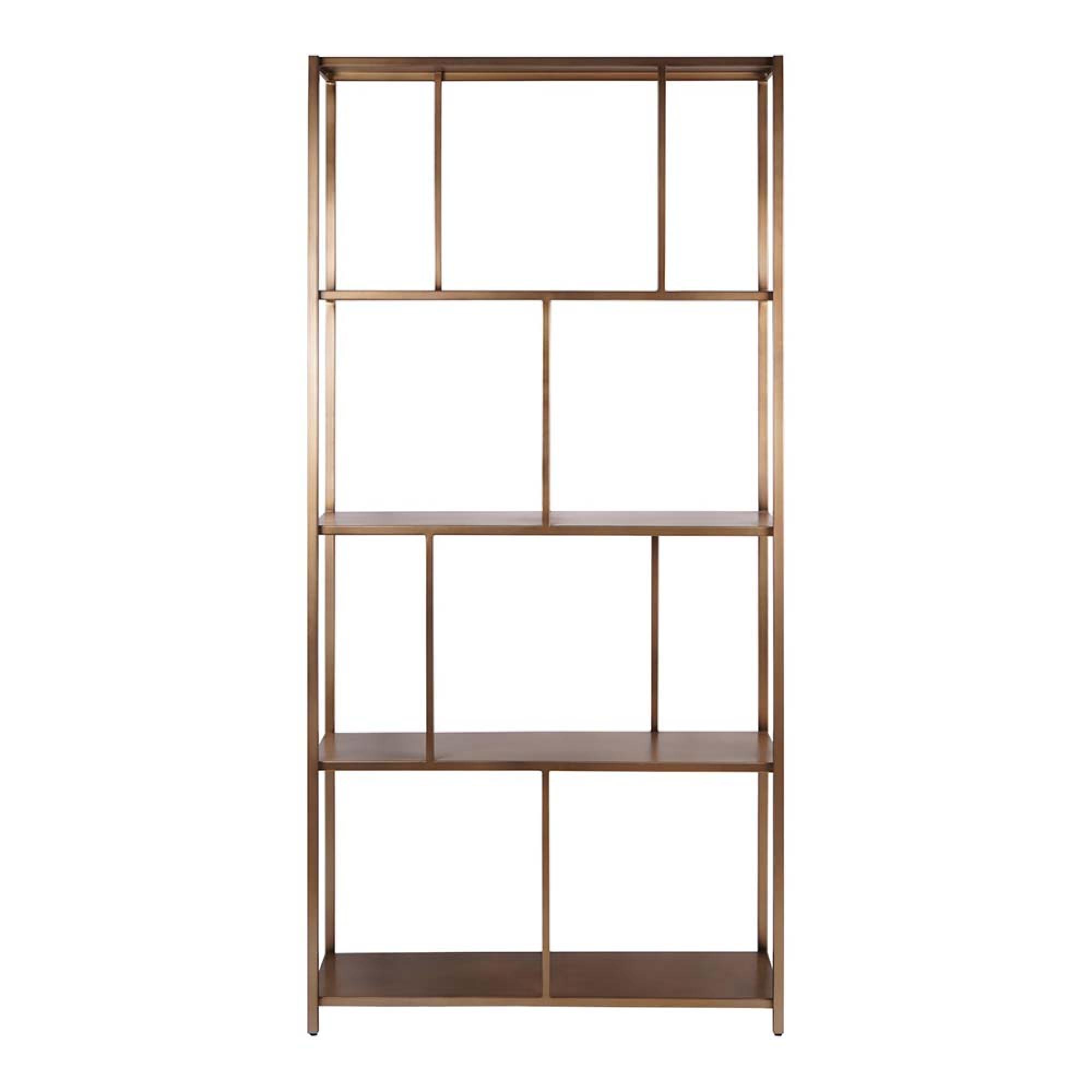Product photograph of Libra Brooks Tall Shelving Unit Brushed Champagne from Choice Furniture Superstore.