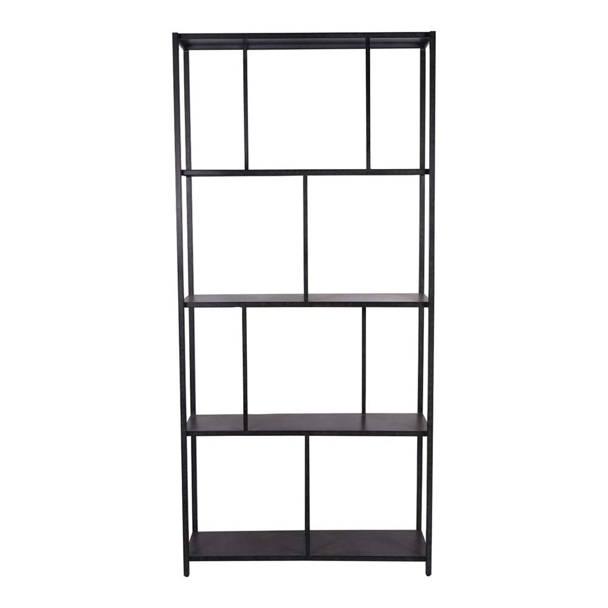 Product photograph of Libra Brooks Tall Metal Shelving Unit Mottled Black from Choice Furniture Superstore.