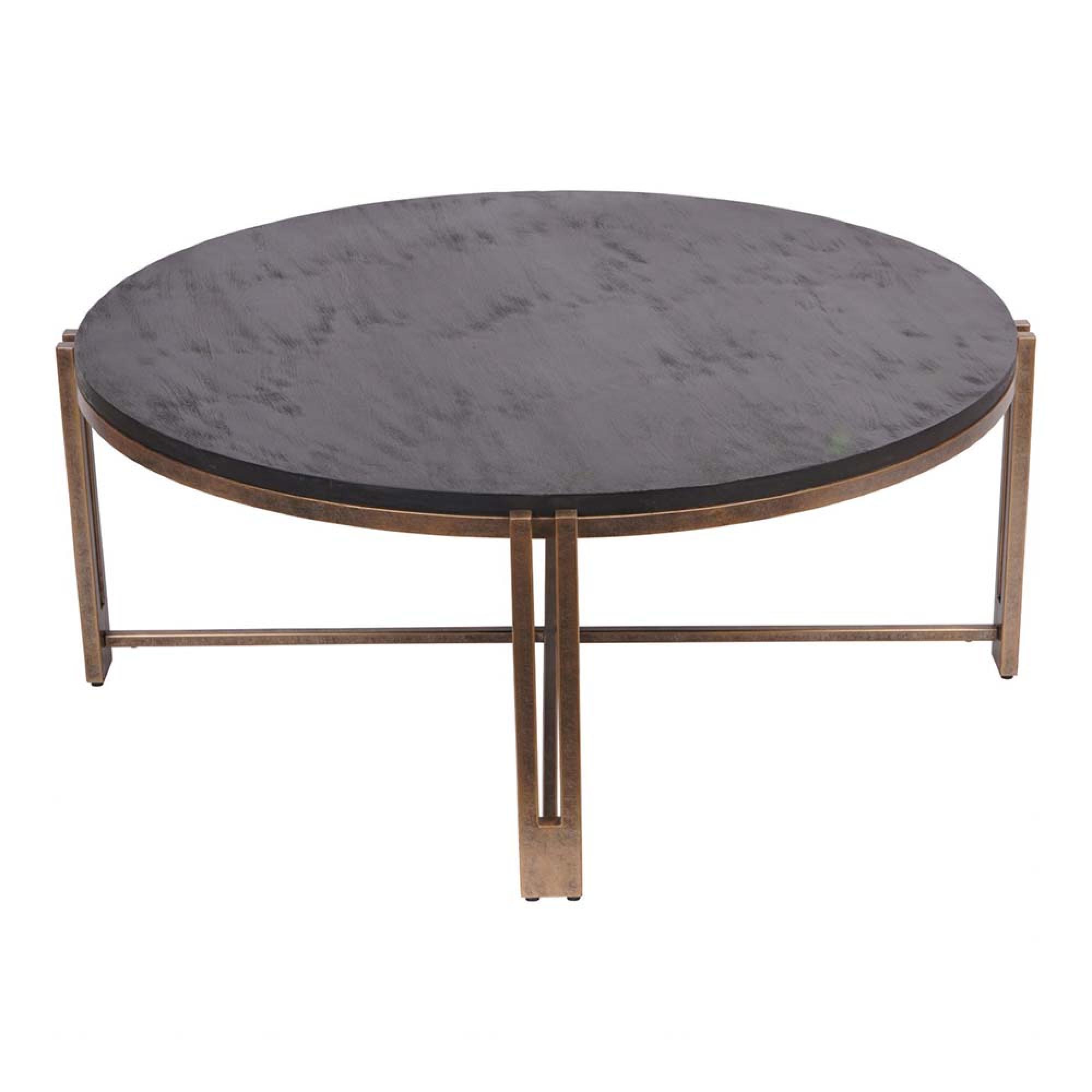 Product photograph of Libra Dalston Black Sandblasted Wood And Champagne Frame Coffee Table from Choice Furniture Superstore.