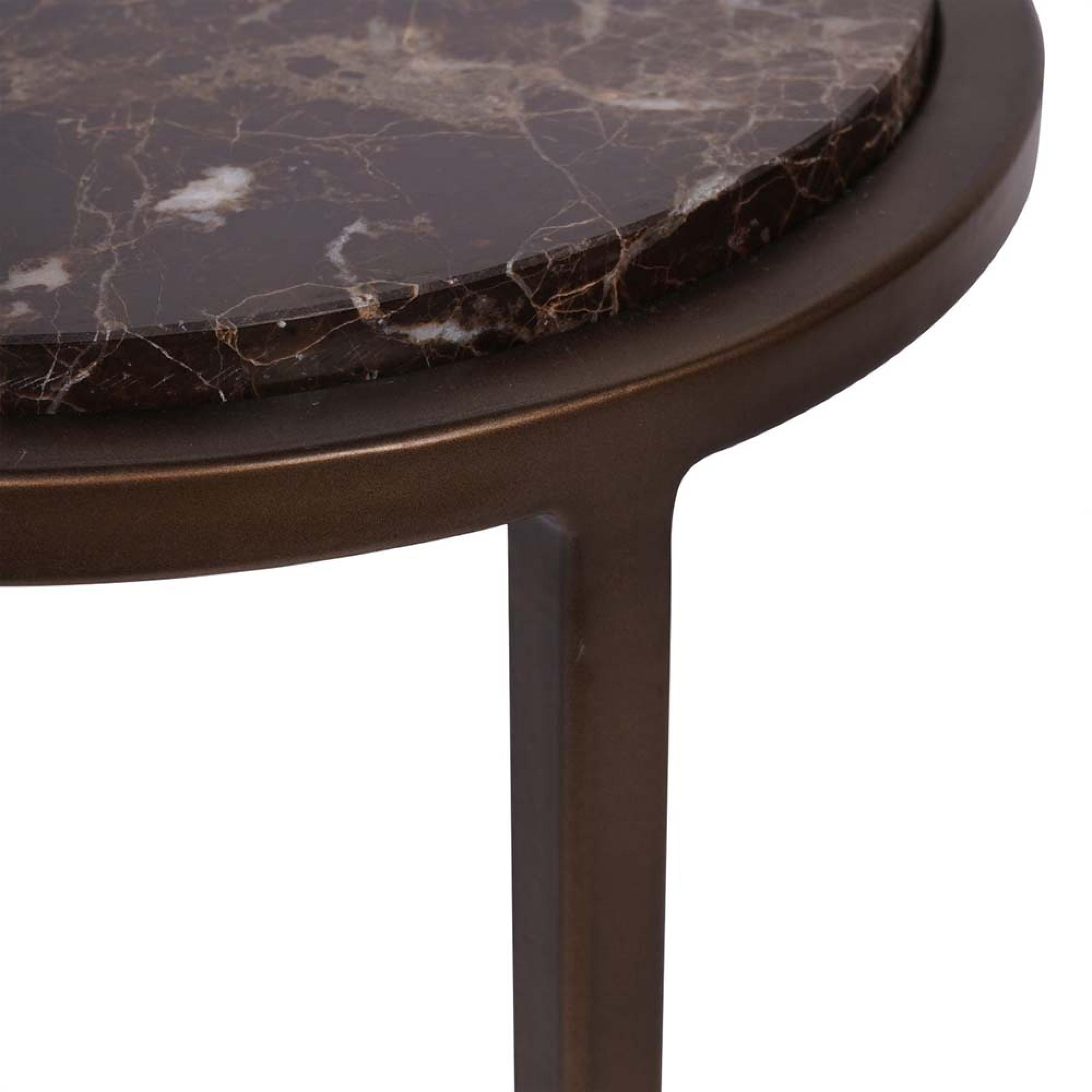 Product photograph of Libra Iota Accent Table Brown Emperador Marble from Choice Furniture Superstore.