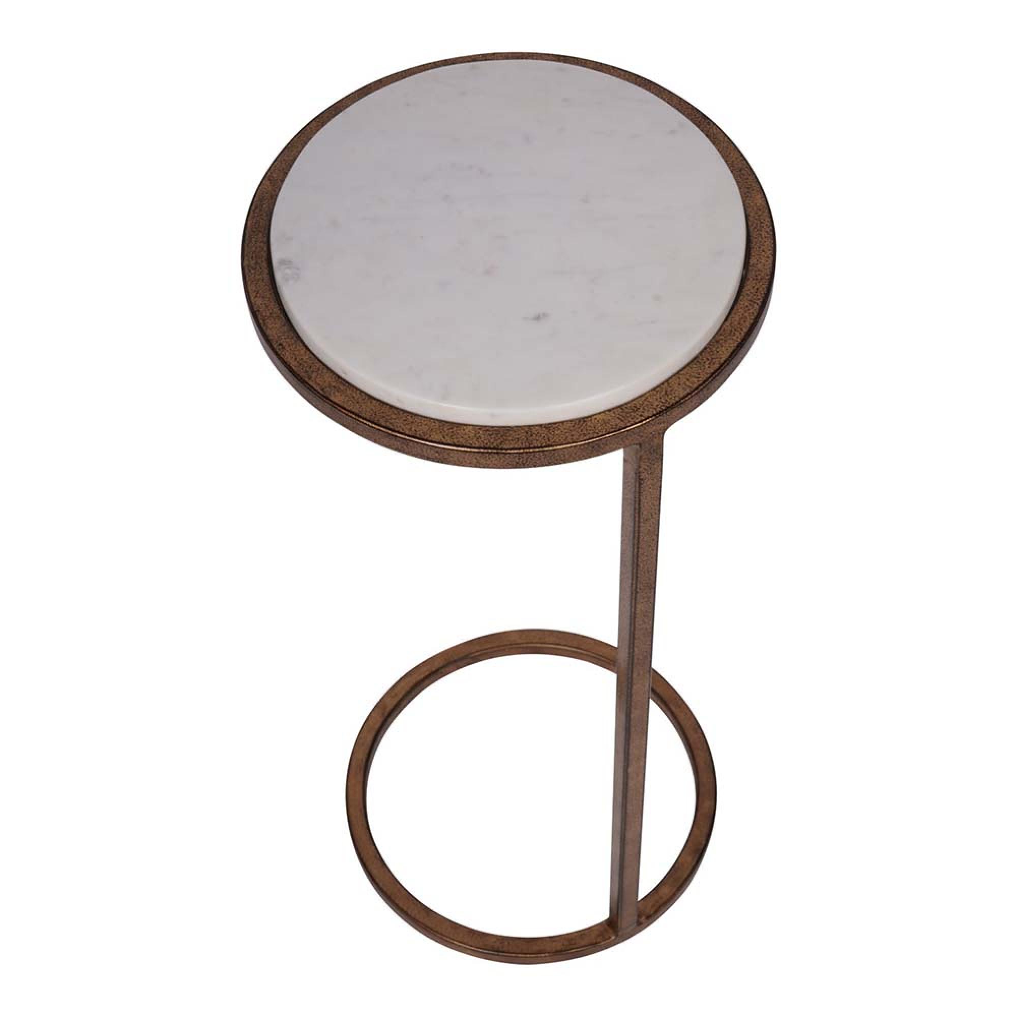 Product photograph of Libra Iota Accent Table White Banswara Marble from Choice Furniture Superstore.