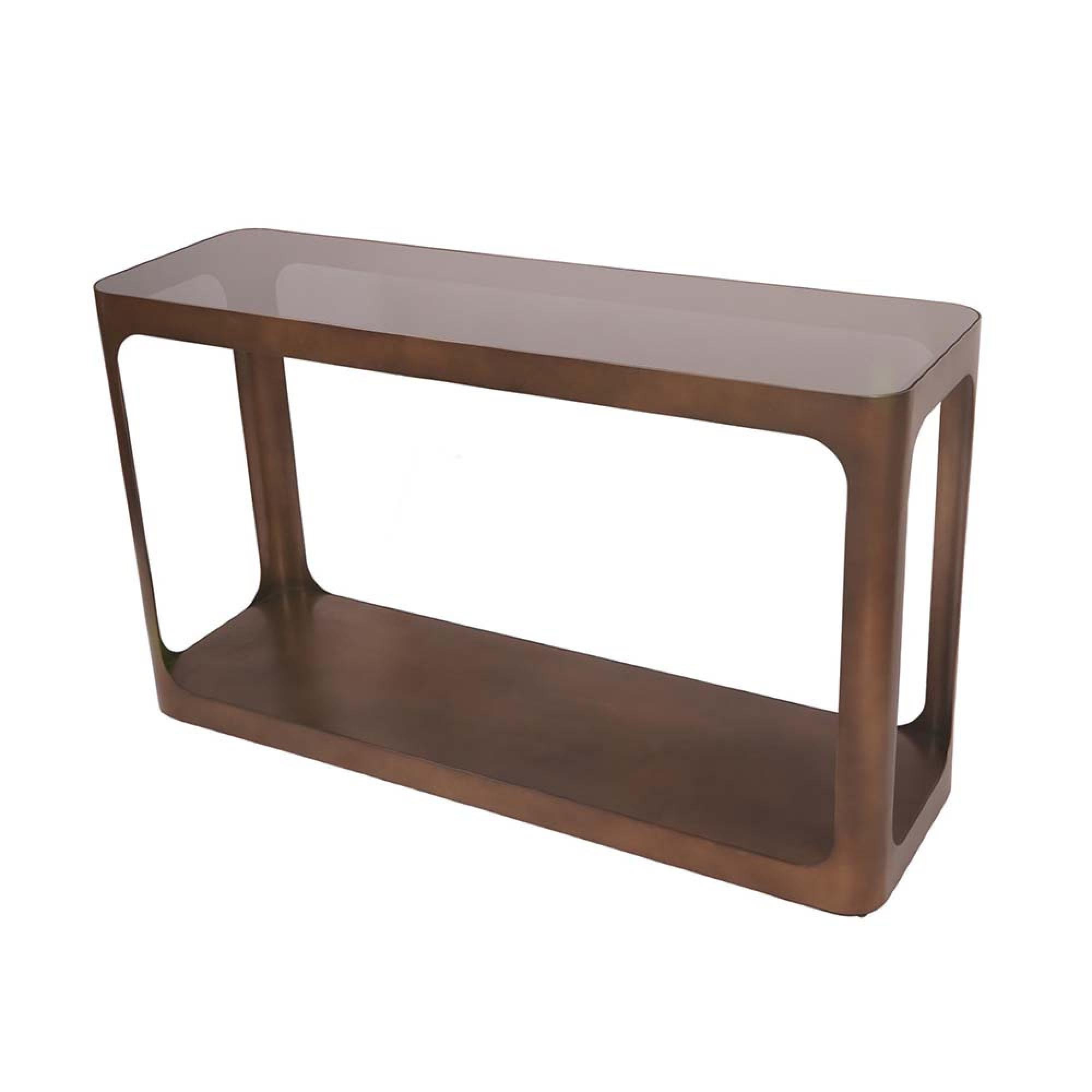 Product photograph of Libra Thorpe Metal And Glass Console Table from Choice Furniture Superstore.