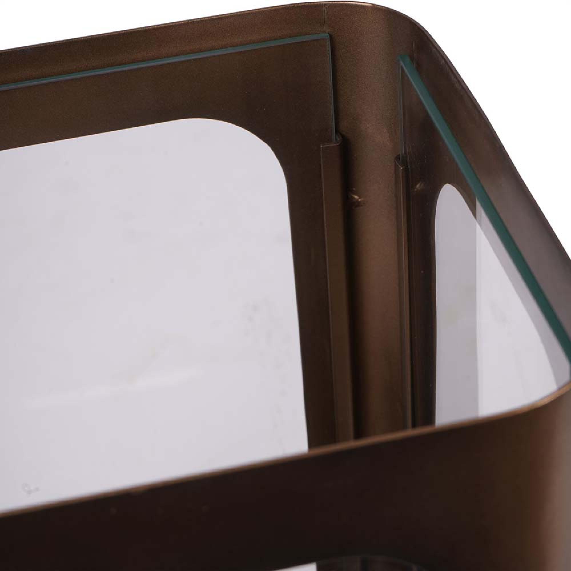 Product photograph of Libra Thorpe Metal And Glass Hurricane Small 28cm from Choice Furniture Superstore.