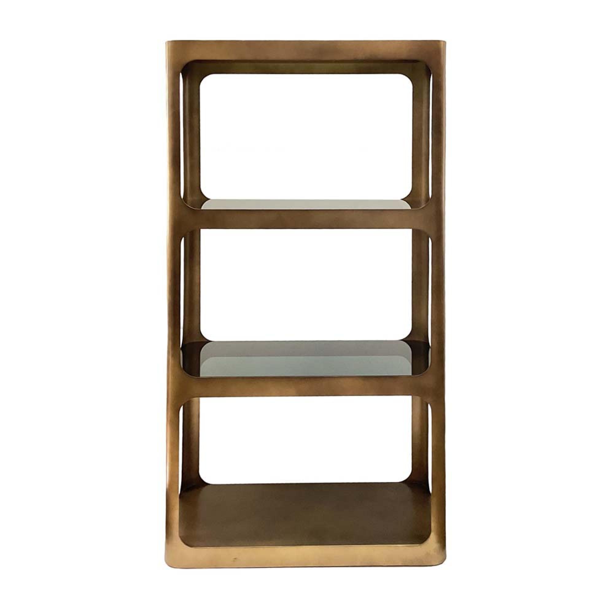 Product photograph of Libra Thorpe Metal And Glass Shelving Unit from Choice Furniture Superstore.