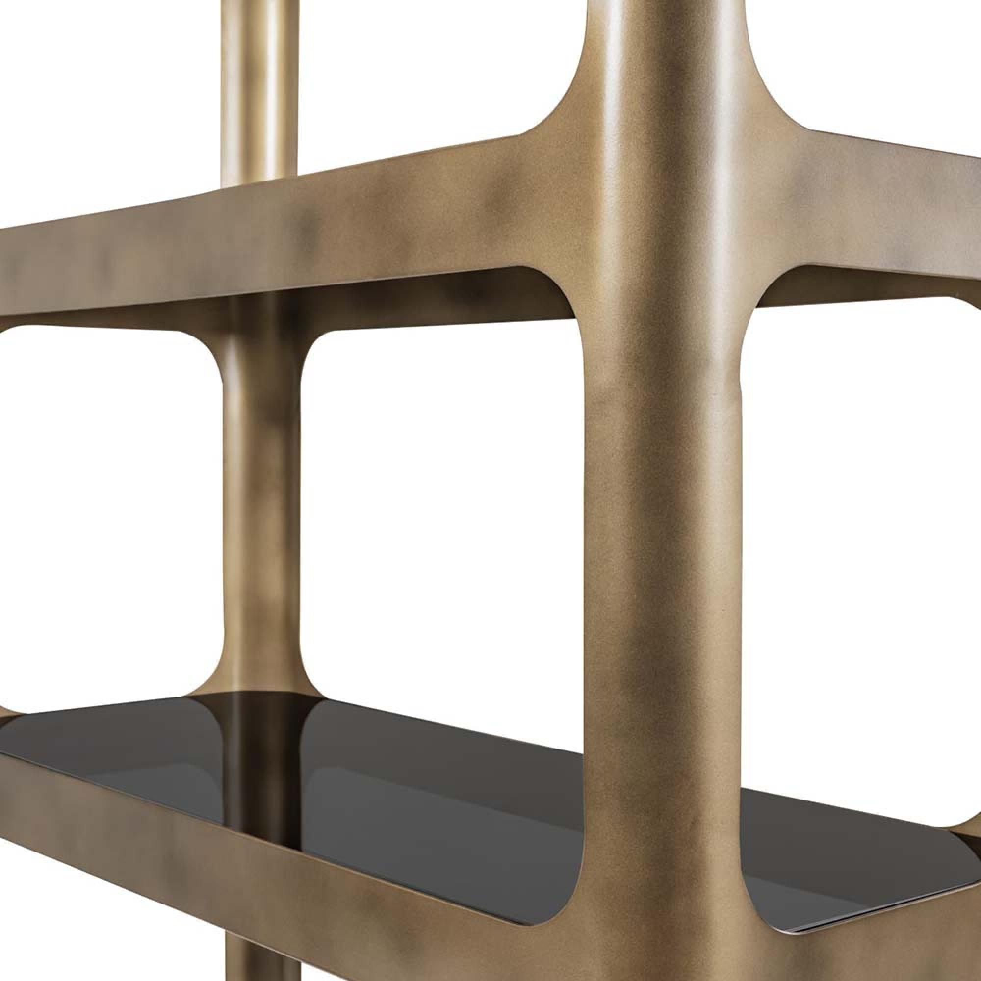 Product photograph of Libra Thorpe Metal And Glass Shelving Unit from Choice Furniture Superstore.