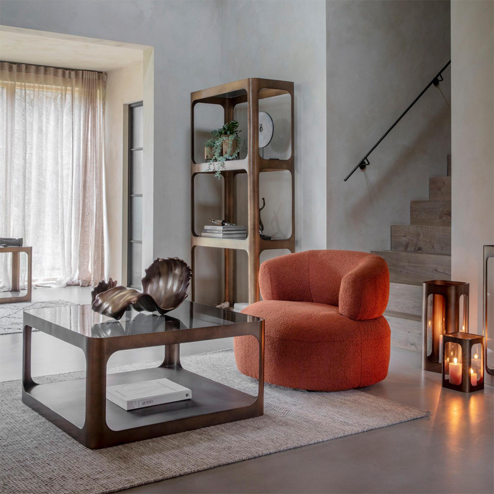 Product photograph of Libra Thorpe Metal And Glass Shelving Unit from Choice Furniture Superstore.