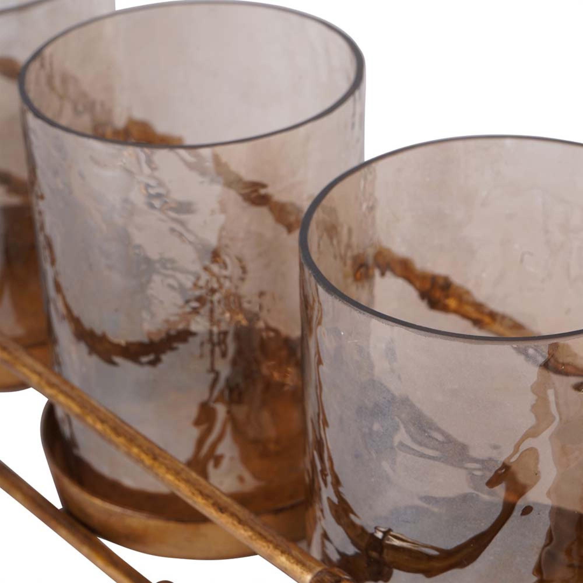 Product photograph of Libra Laura Ashley Astaire Bamboo 5 Hurricane Candle Holder from Choice Furniture Superstore.