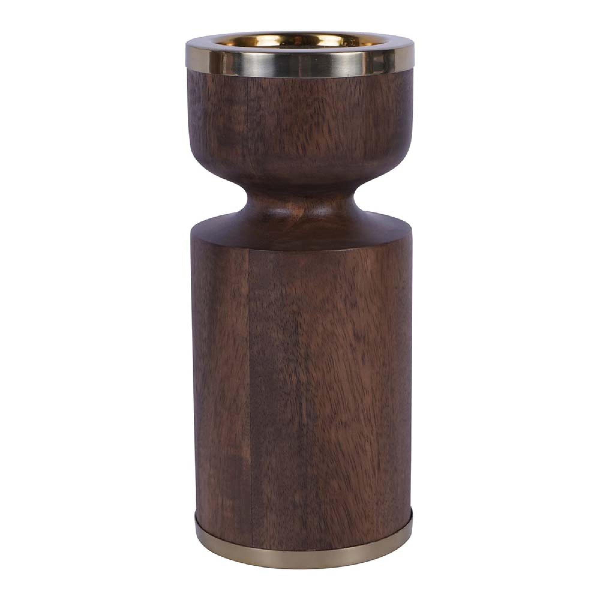 Product photograph of Libra Amalfi Wooden Pillar Holder 23cm from Choice Furniture Superstore.