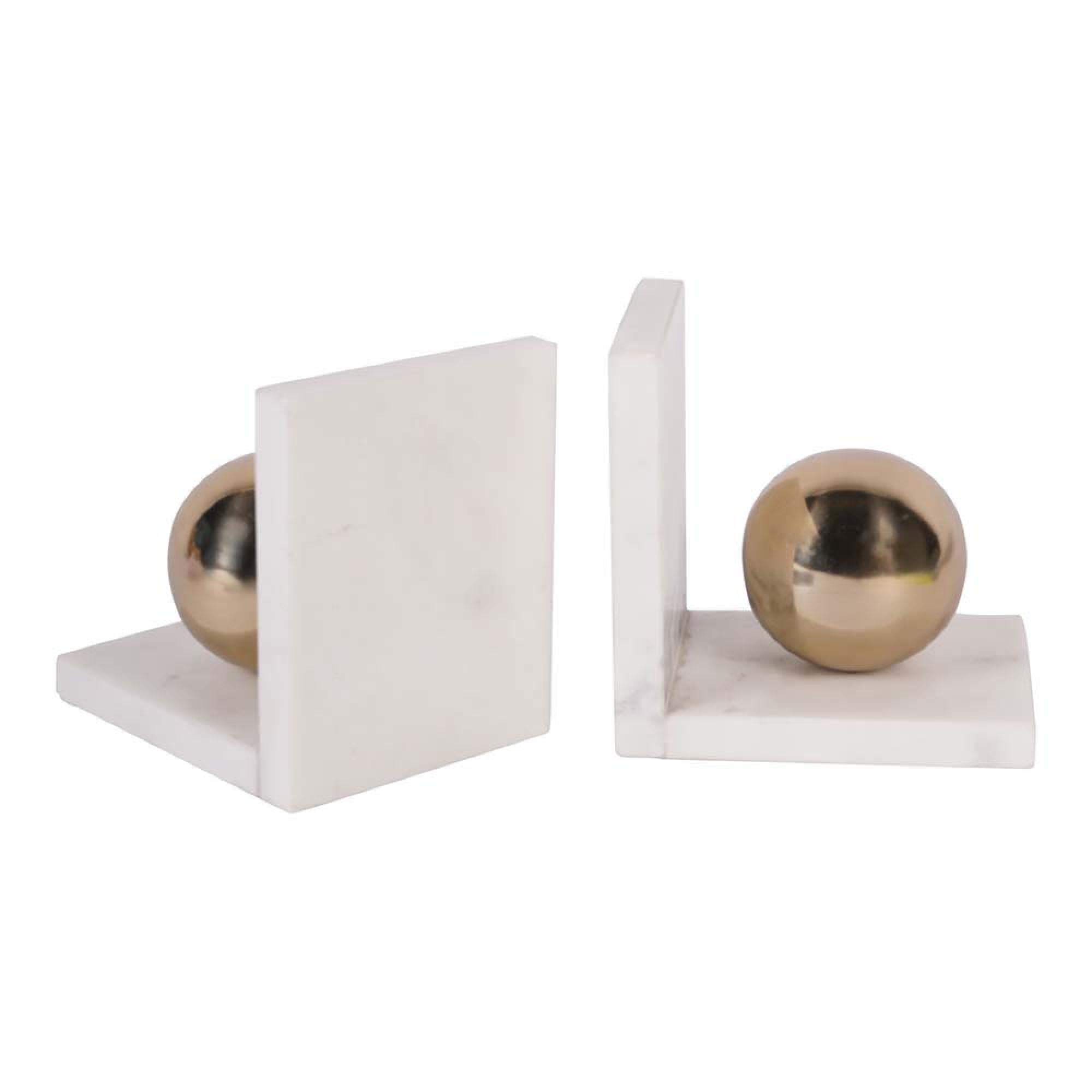 Product photograph of Libra Genoa White Marble Bookends from Choice Furniture Superstore.