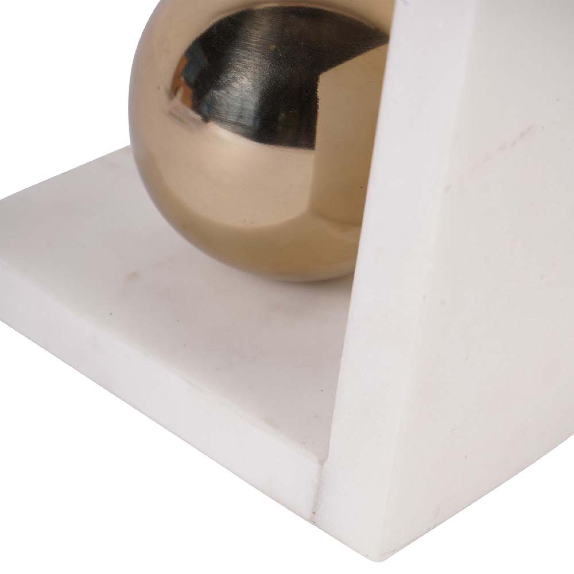 Product photograph of Libra Genoa White Marble Bookends from Choice Furniture Superstore.