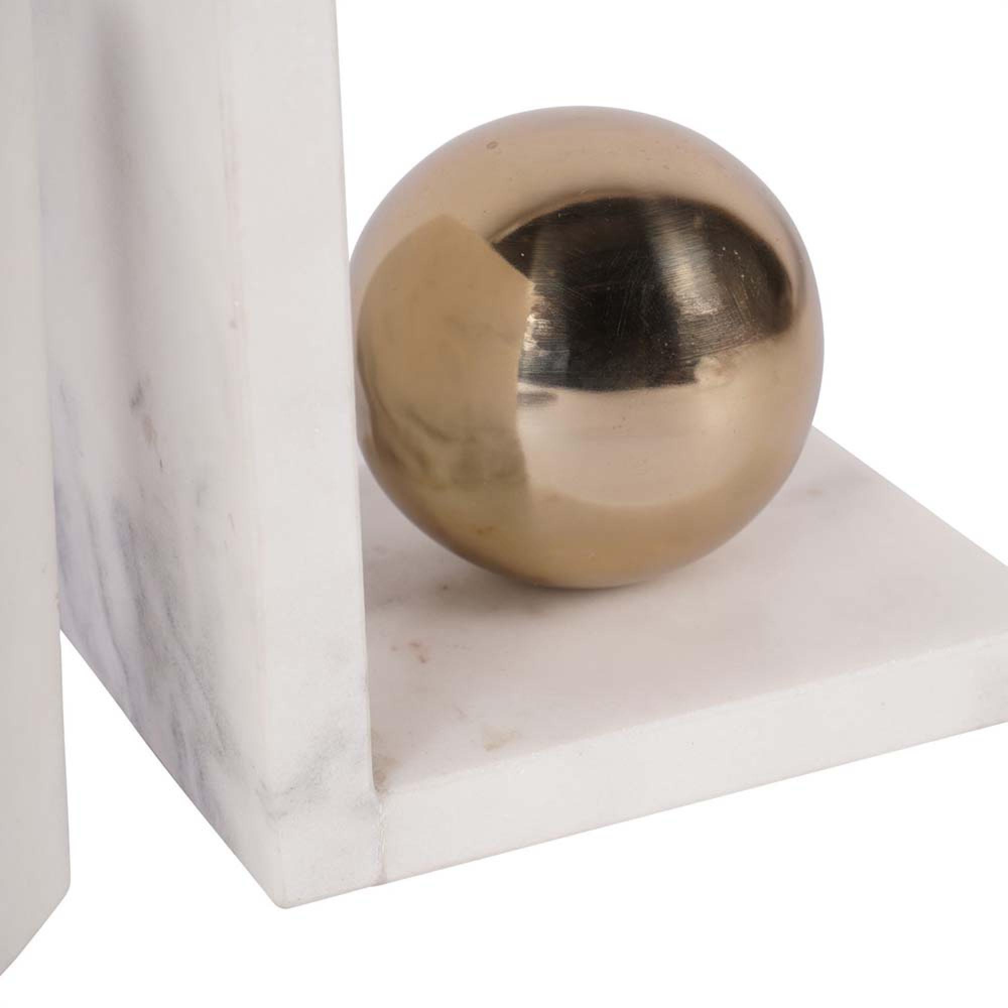Product photograph of Libra Genoa White Marble Bookends from Choice Furniture Superstore.