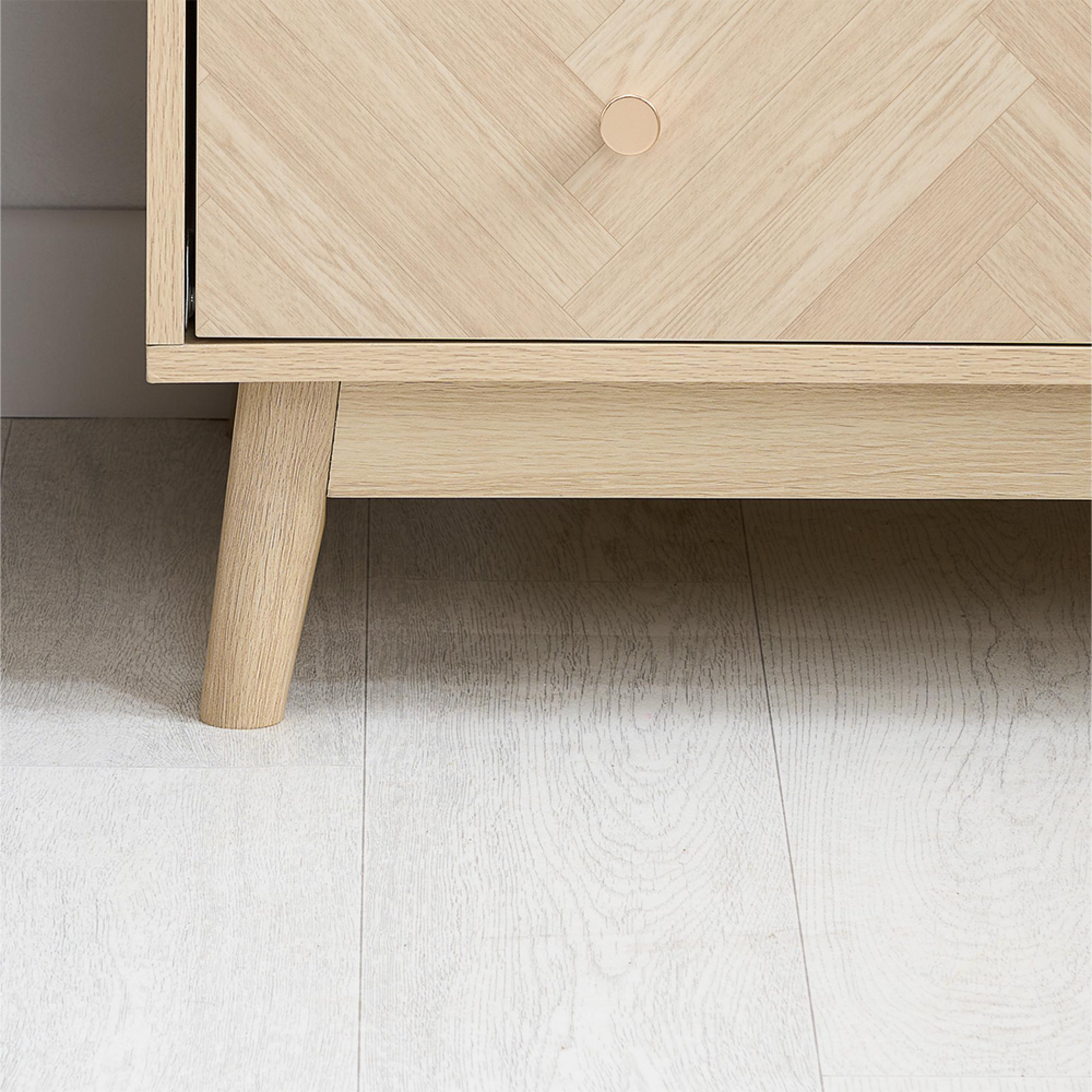 Product photograph of Herringford Oak 2 Door Wardrobe from Choice Furniture Superstore.