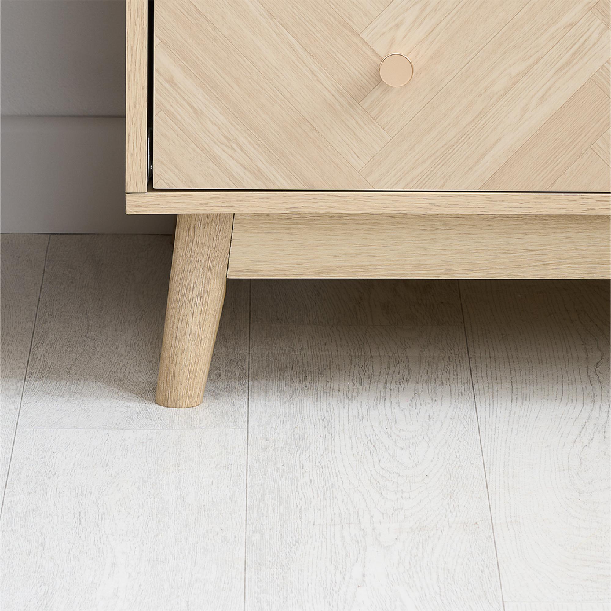 Product photograph of Herringford Oak 3 Door Mirror Wardrobe from Choice Furniture Superstore.