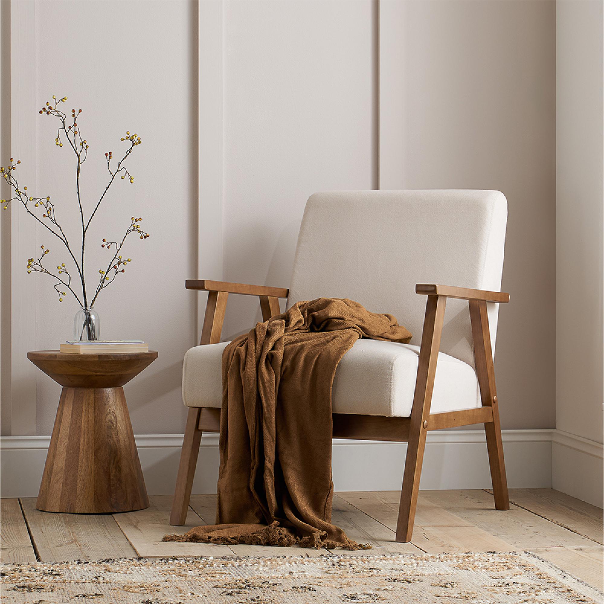 Product photograph of Ellwood Cream Fabric Armchair from Choice Furniture Superstore.