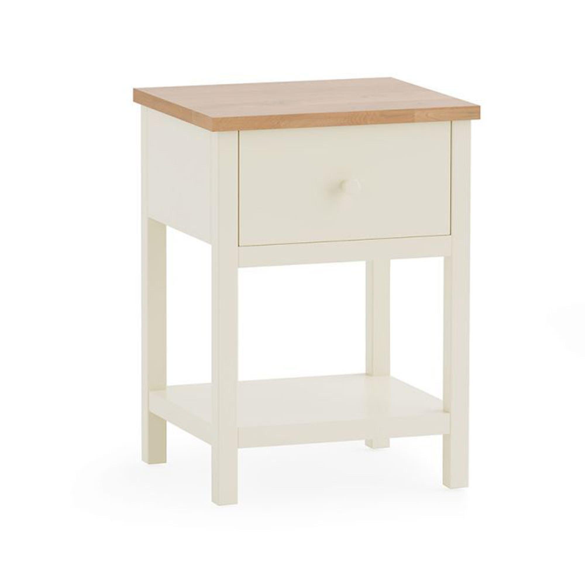 Product photograph of Coxmoor Ivory Painted 1 Drawer Bedside Table from Choice Furniture Superstore.