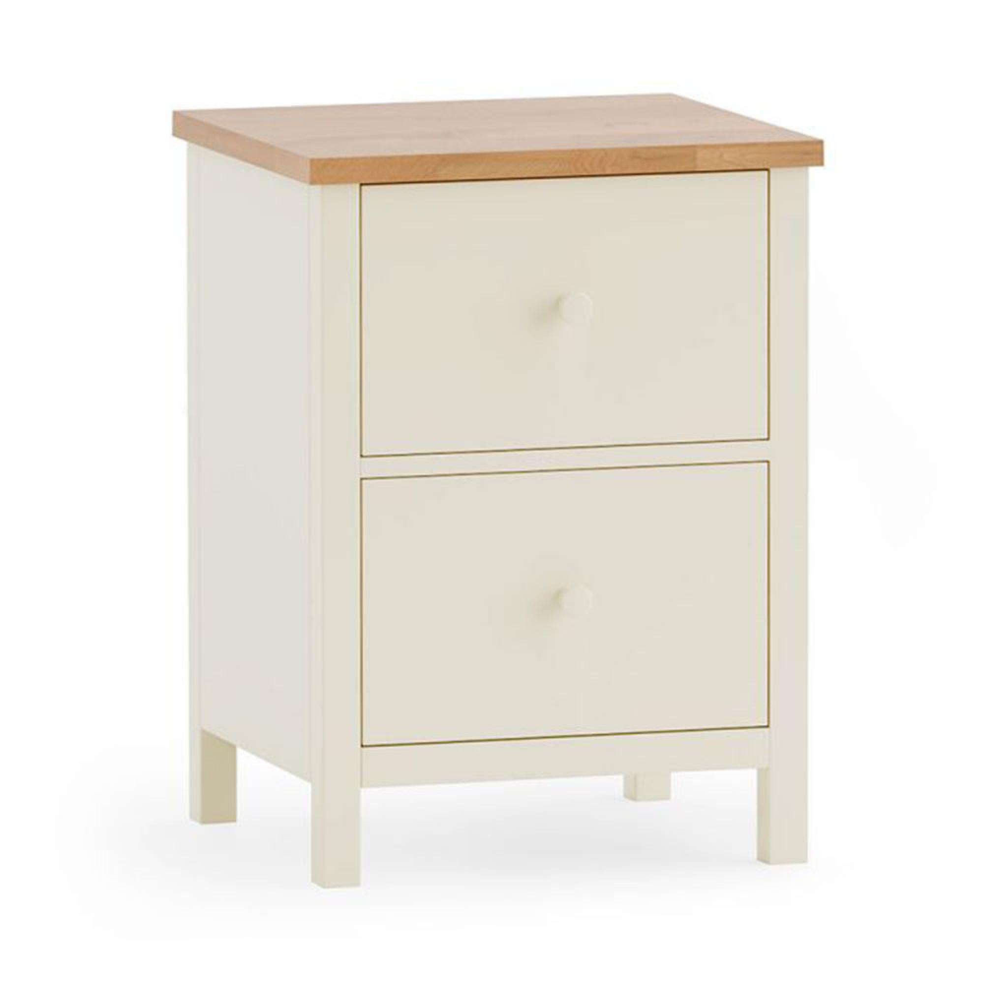 Product photograph of Coxmoor Ivory Painted 2 Drawer Bedside Table from Choice Furniture Superstore.