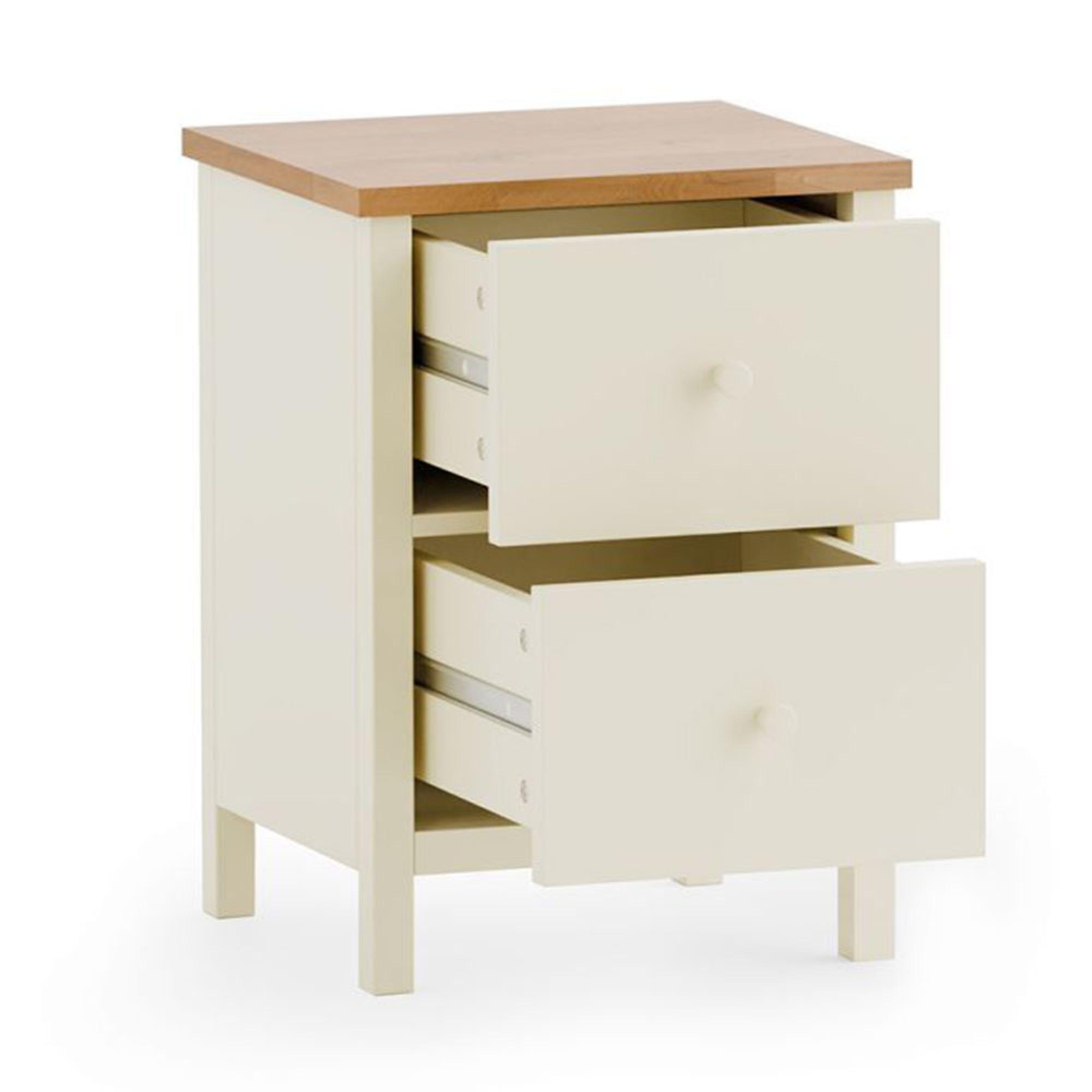 Product photograph of Coxmoor Ivory Painted 2 Drawer Bedside Table from Choice Furniture Superstore.