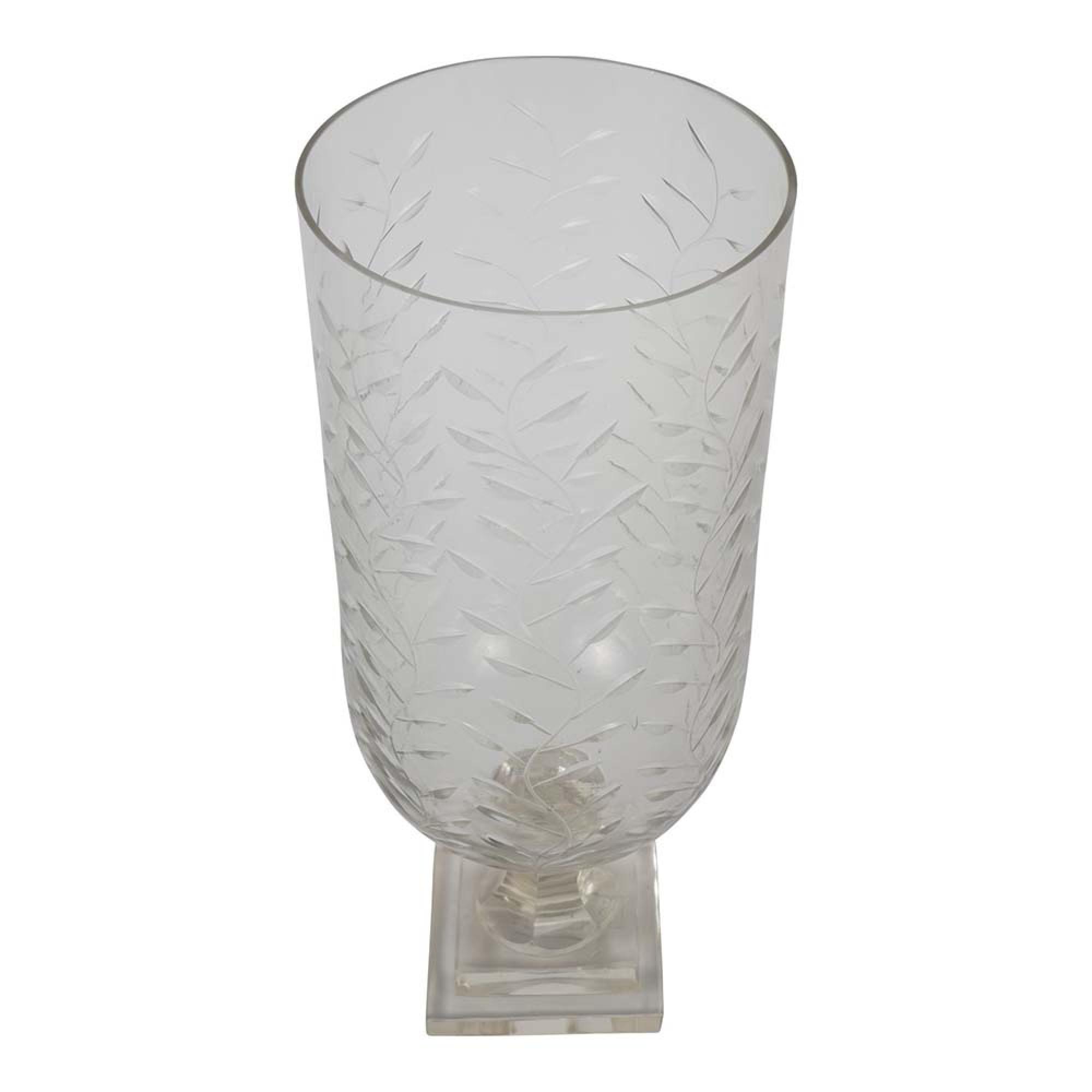 Product photograph of Libra Laura Ashley Glass Cut Hurricane Medium from Choice Furniture Superstore.