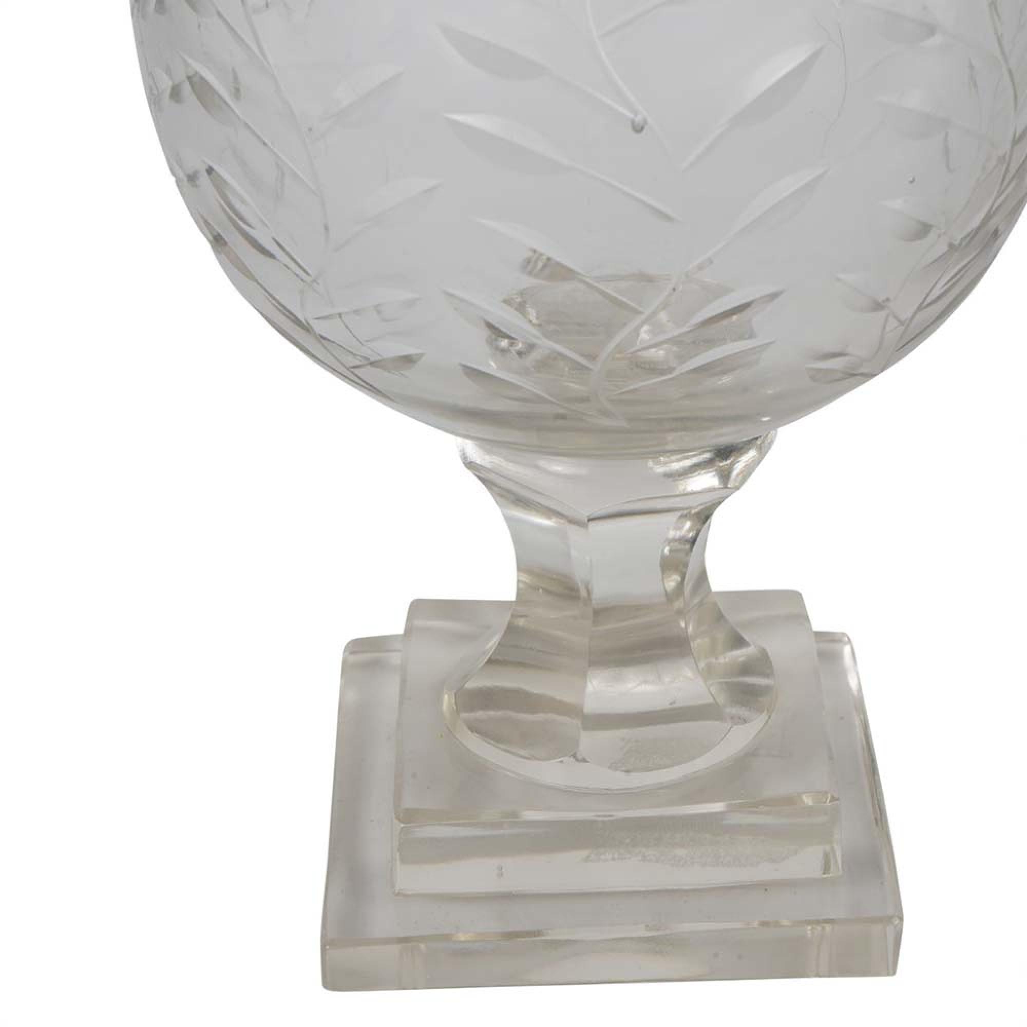Product photograph of Libra Laura Ashley Glass Cut Hurricane Medium from Choice Furniture Superstore.