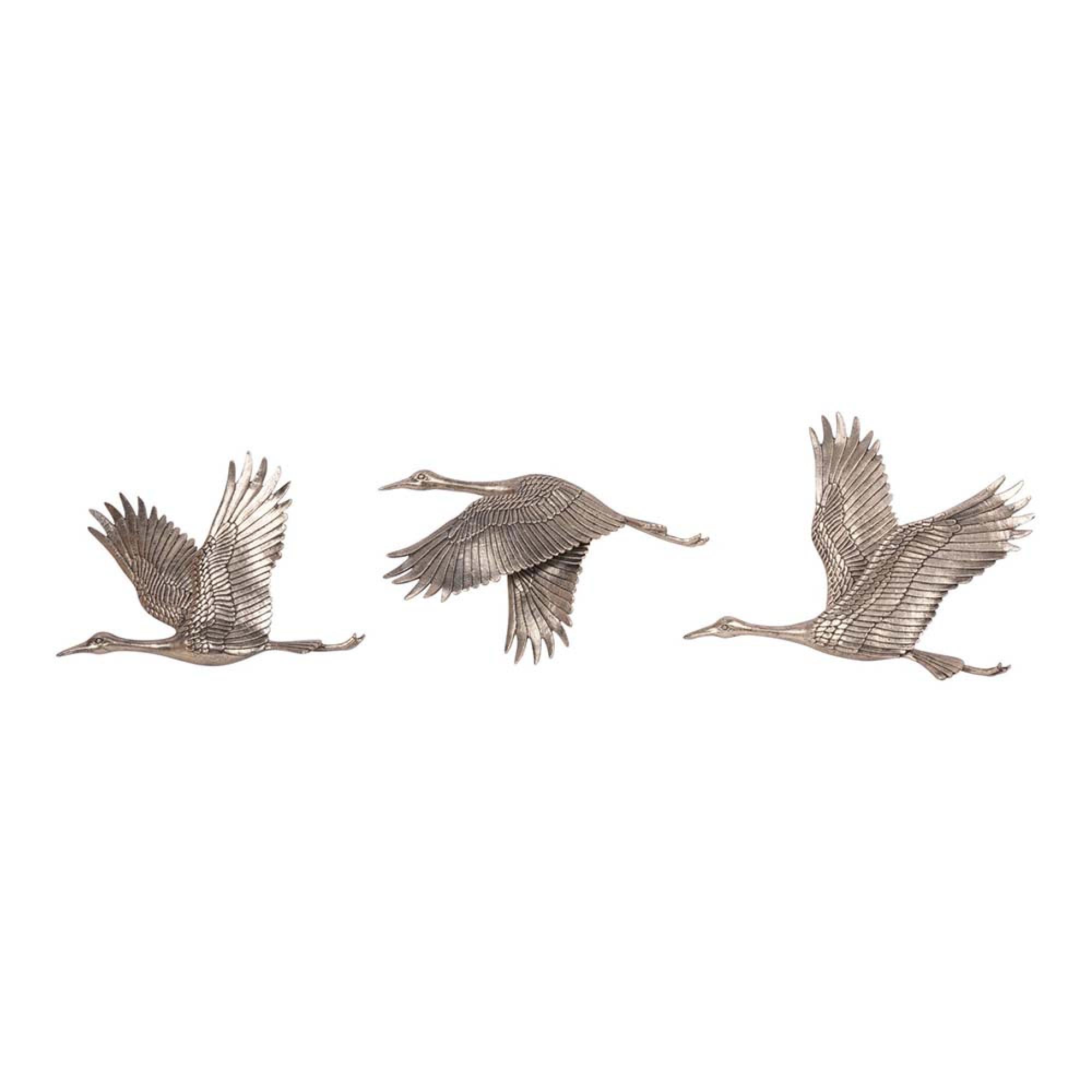 Product photograph of Libra Crane Trio Cast Aluminium Wall Art from Choice Furniture Superstore.