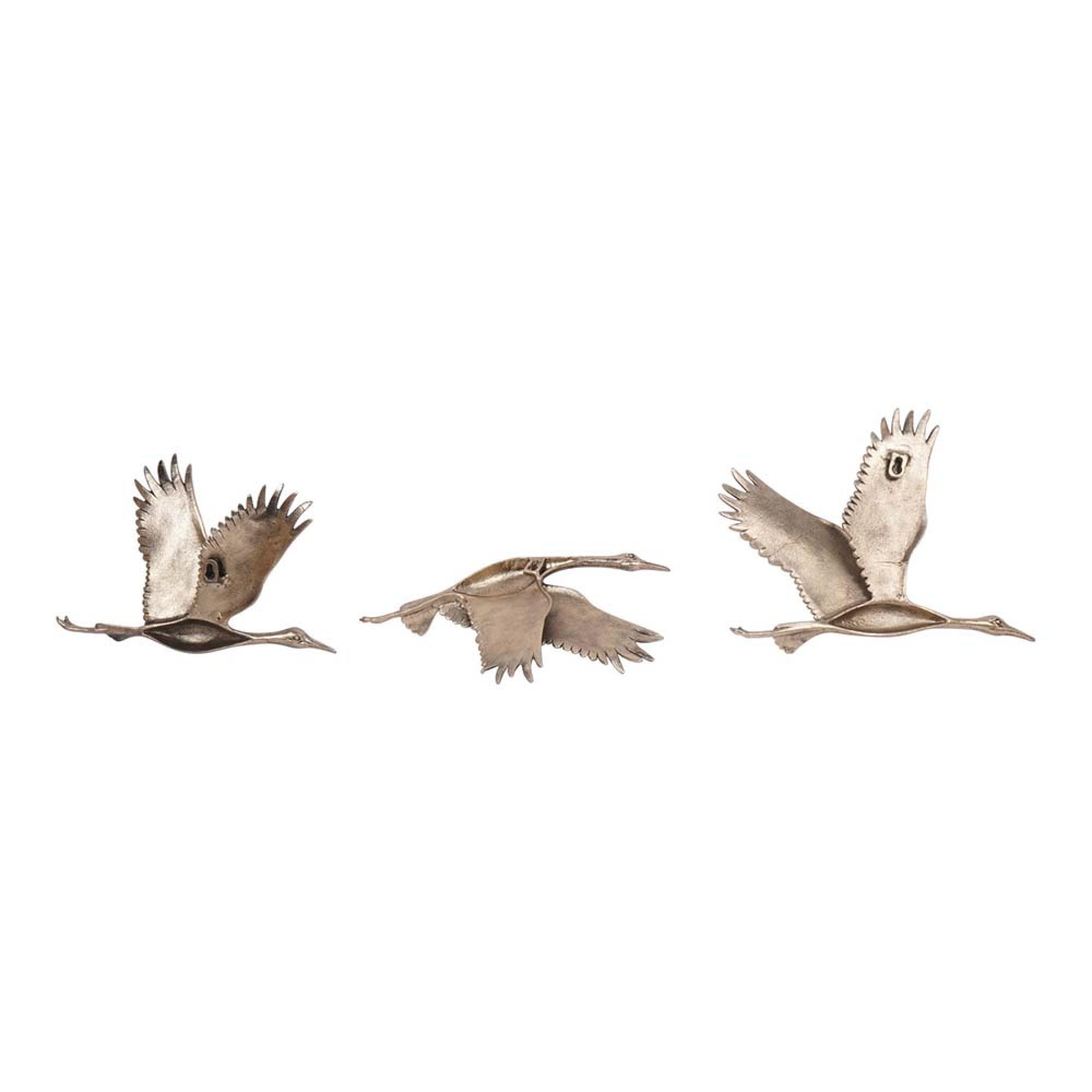 Product photograph of Libra Crane Trio Cast Aluminium Wall Art from Choice Furniture Superstore.
