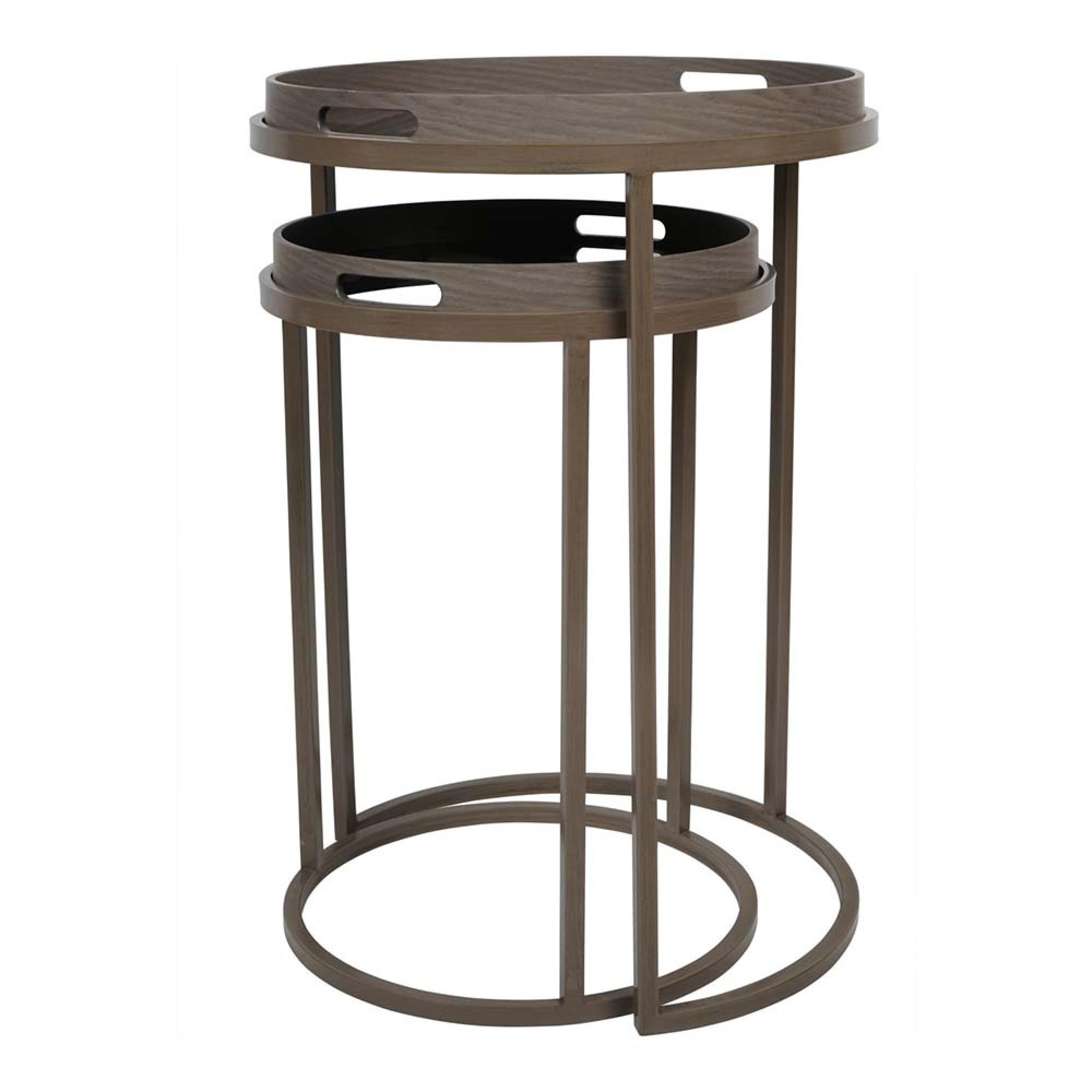 Product photograph of Libra Impasto Brushstroke Set Of 2 Side Tray Tables from Choice Furniture Superstore.