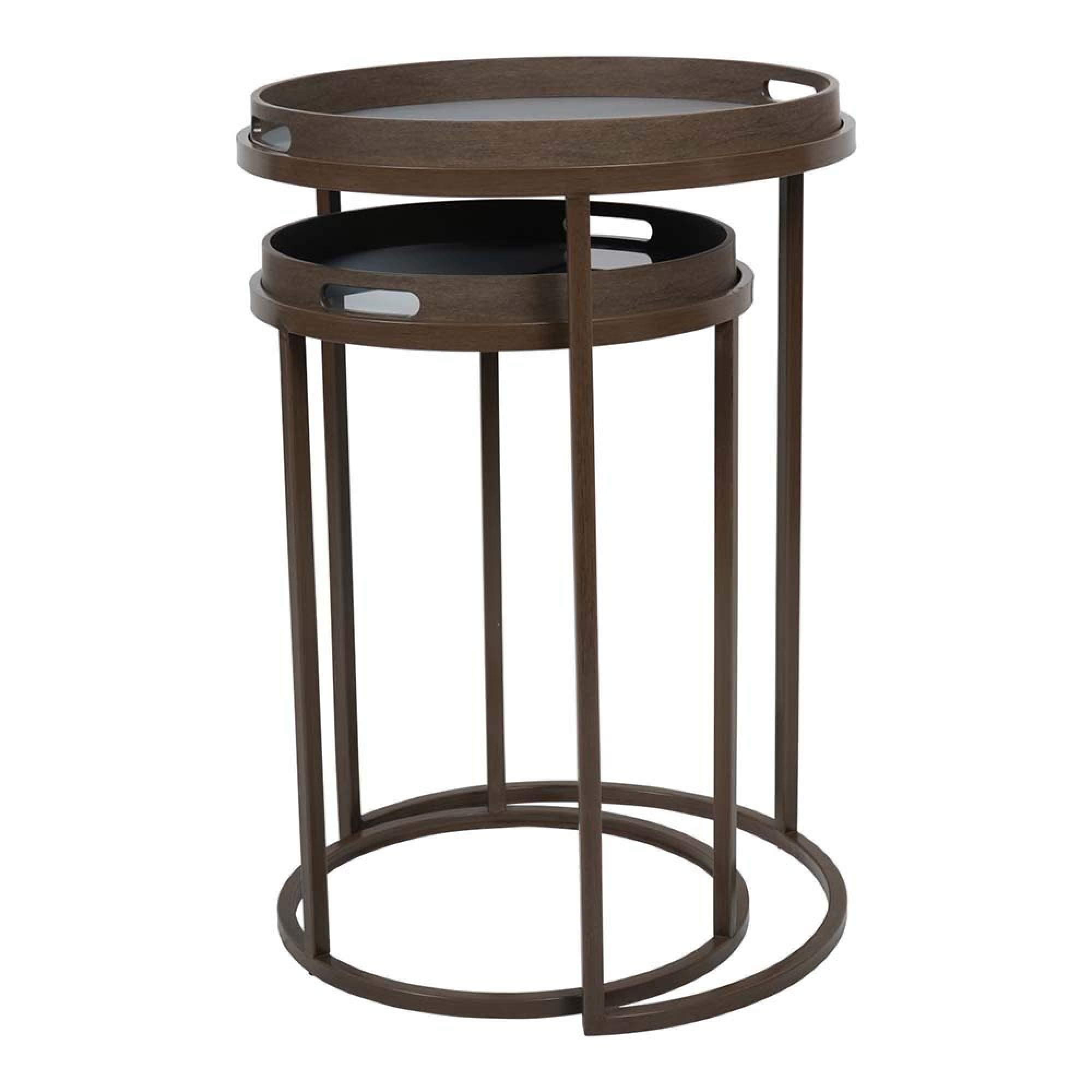 Product photograph of Libra Blurred Seascape Set Of 2 Side Tray Tables from Choice Furniture Superstore.