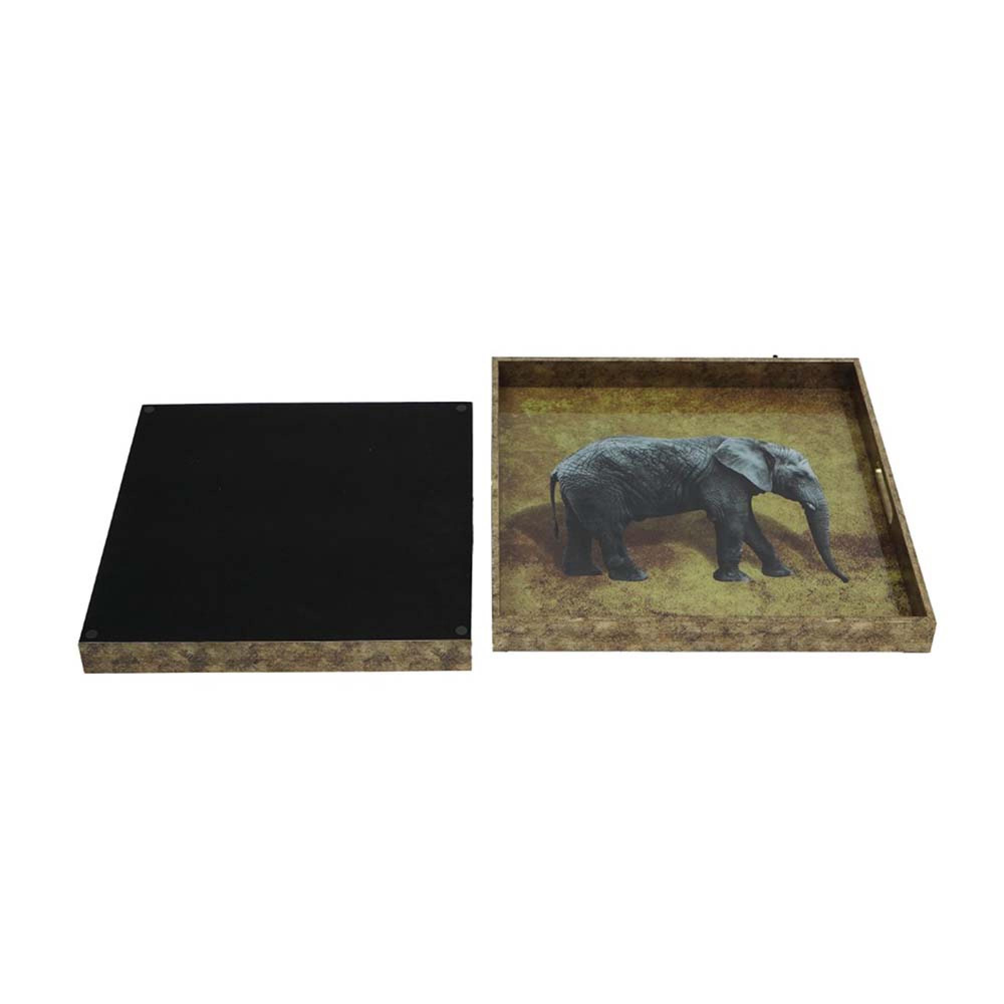 Product photograph of Libra Elephant Decorative Set Of 2 Nesting Trays from Choice Furniture Superstore.