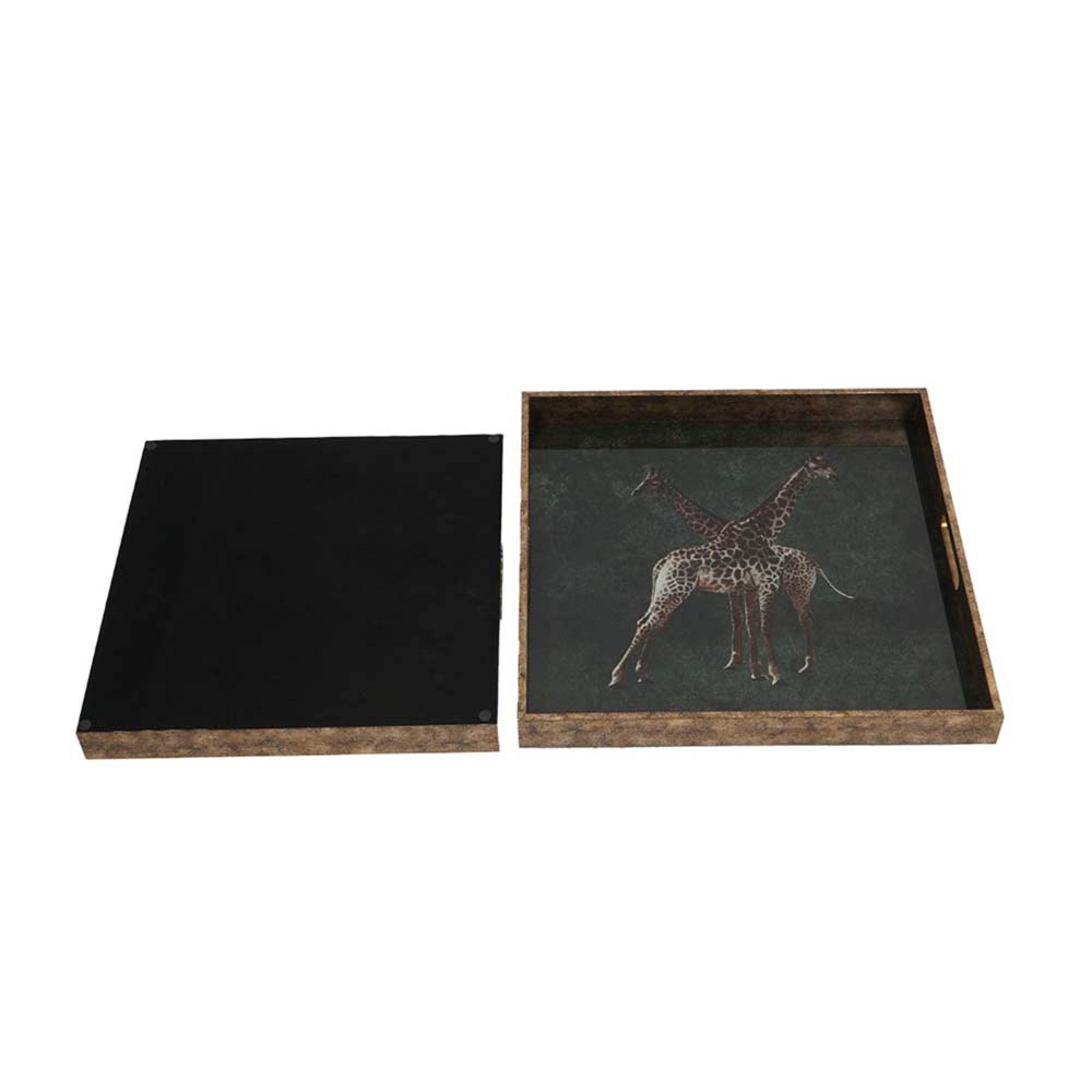 Product photograph of Libra Giraffe Decorative Set Of 2 Nesting Trays from Choice Furniture Superstore.