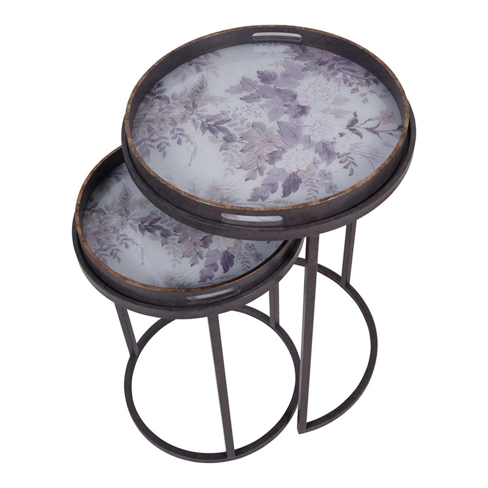 Product photograph of Libra Laura Ashley Linlithgow Set Of 2 Side Tray Tables from Choice Furniture Superstore.