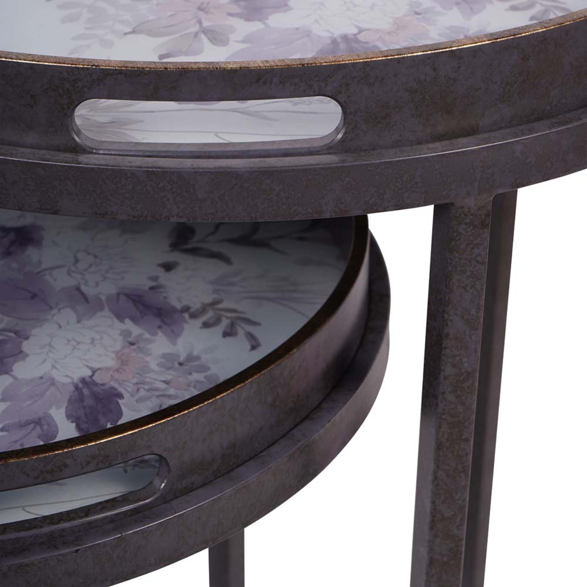 Product photograph of Libra Laura Ashley Linlithgow Set Of 2 Side Tray Tables from Choice Furniture Superstore.