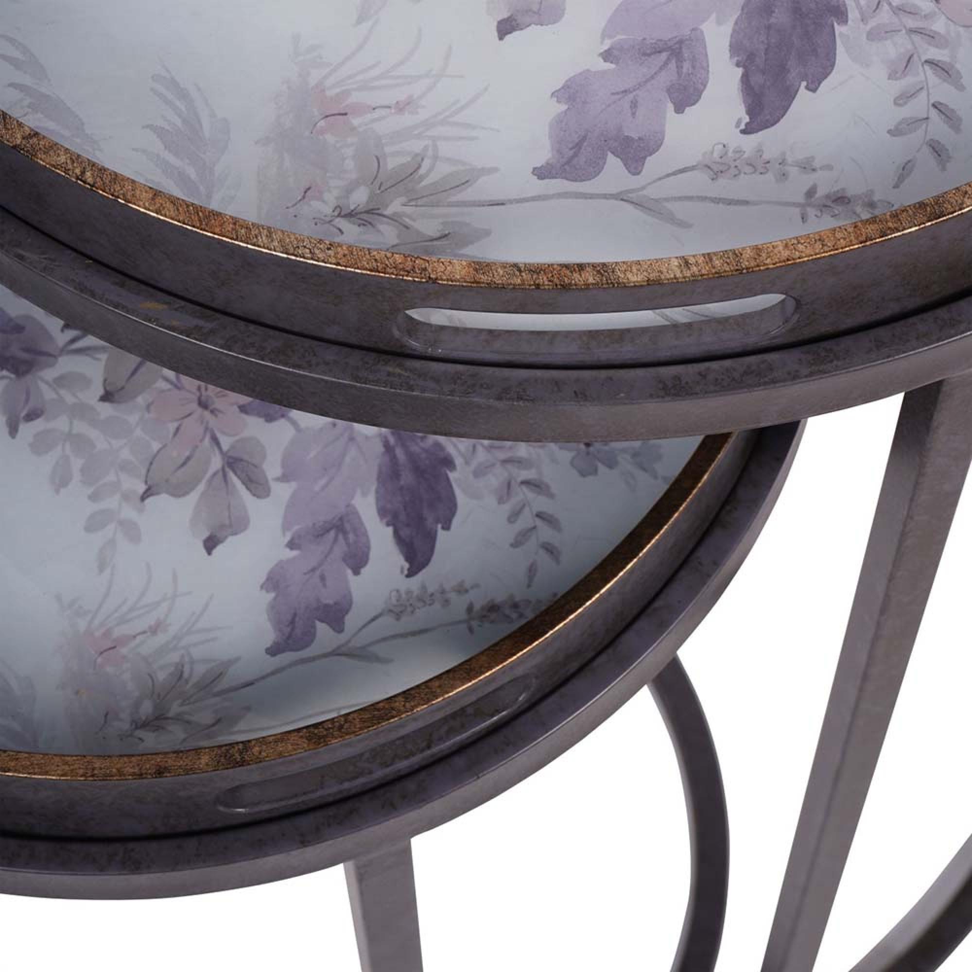 Product photograph of Libra Laura Ashley Linlithgow Set Of 2 Side Tray Tables from Choice Furniture Superstore.