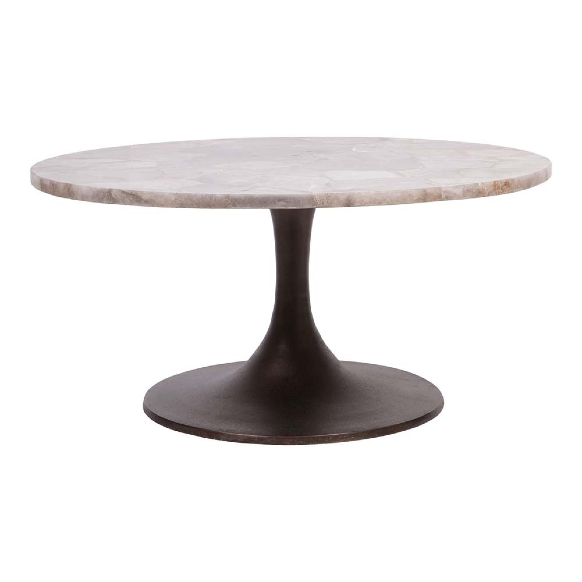 Product photograph of Libra Bosworth Round Smokey Quartz Coffee Table from Choice Furniture Superstore.