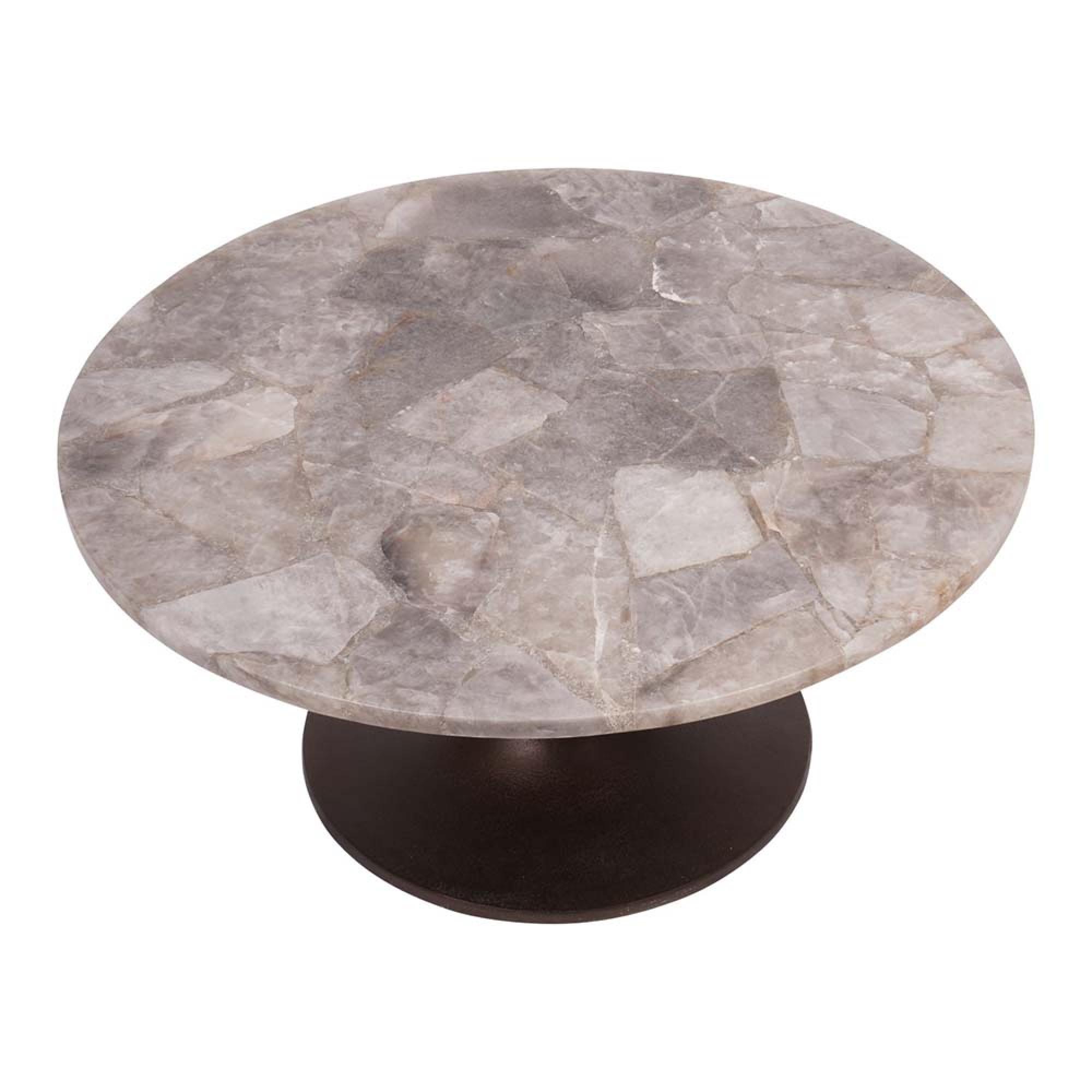 Product photograph of Libra Bosworth Round Smokey Quartz Coffee Table from Choice Furniture Superstore.