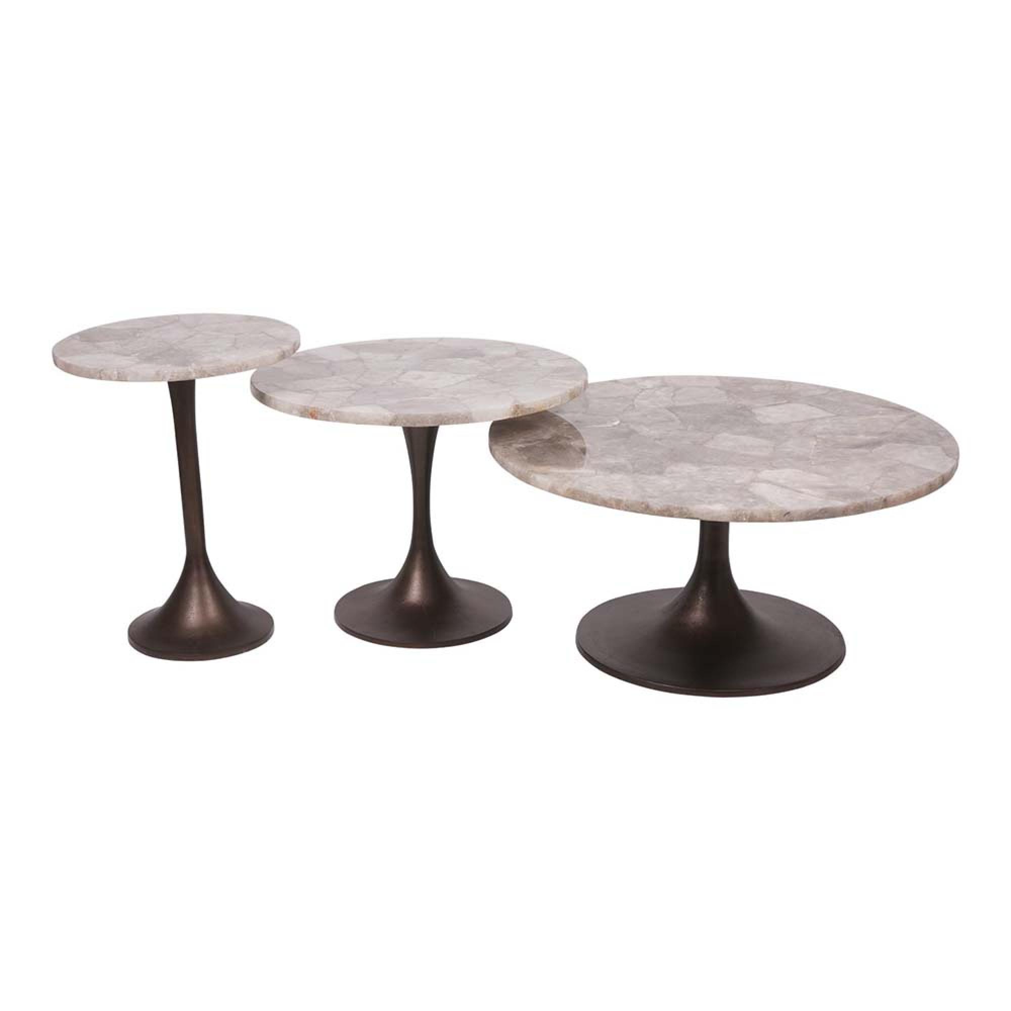 Product photograph of Libra Bosworth Round Smokey Quartz Coffee Table from Choice Furniture Superstore.