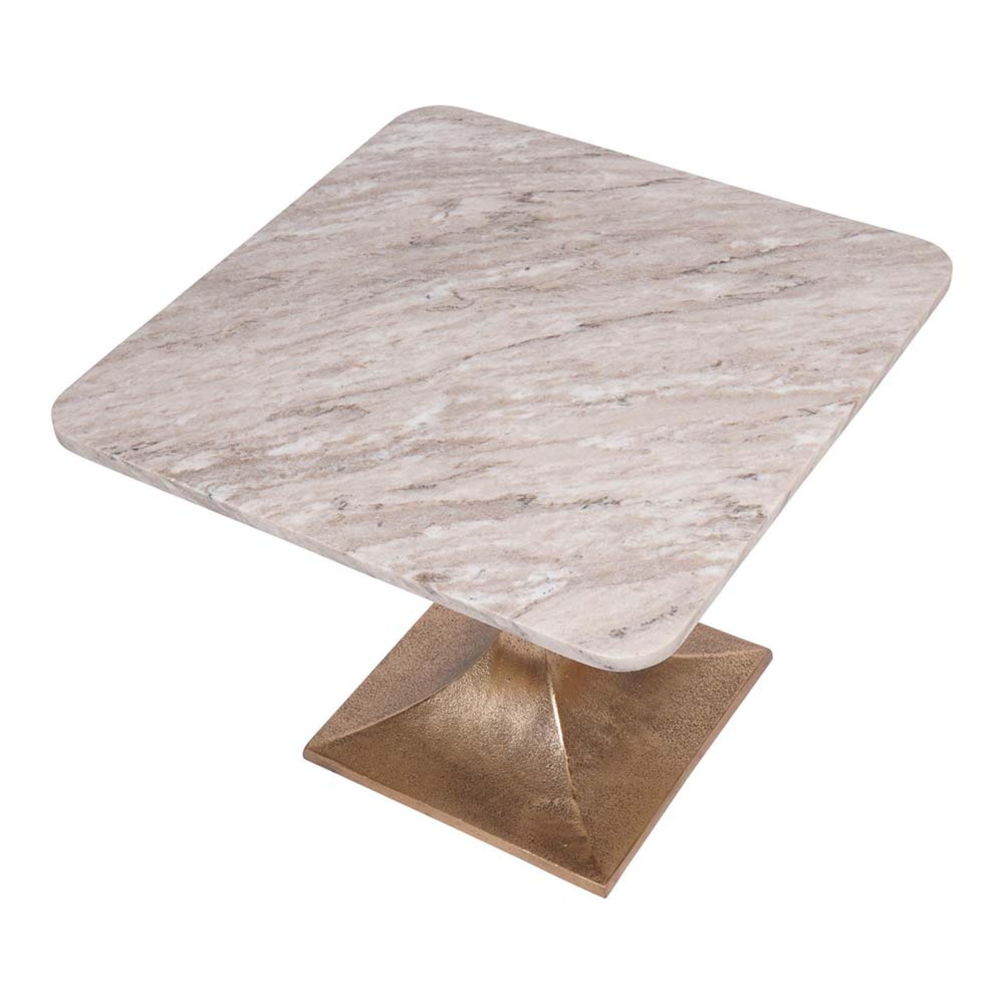 Product photograph of Libra Morchino Marble Side Table - 55cm from Choice Furniture Superstore.