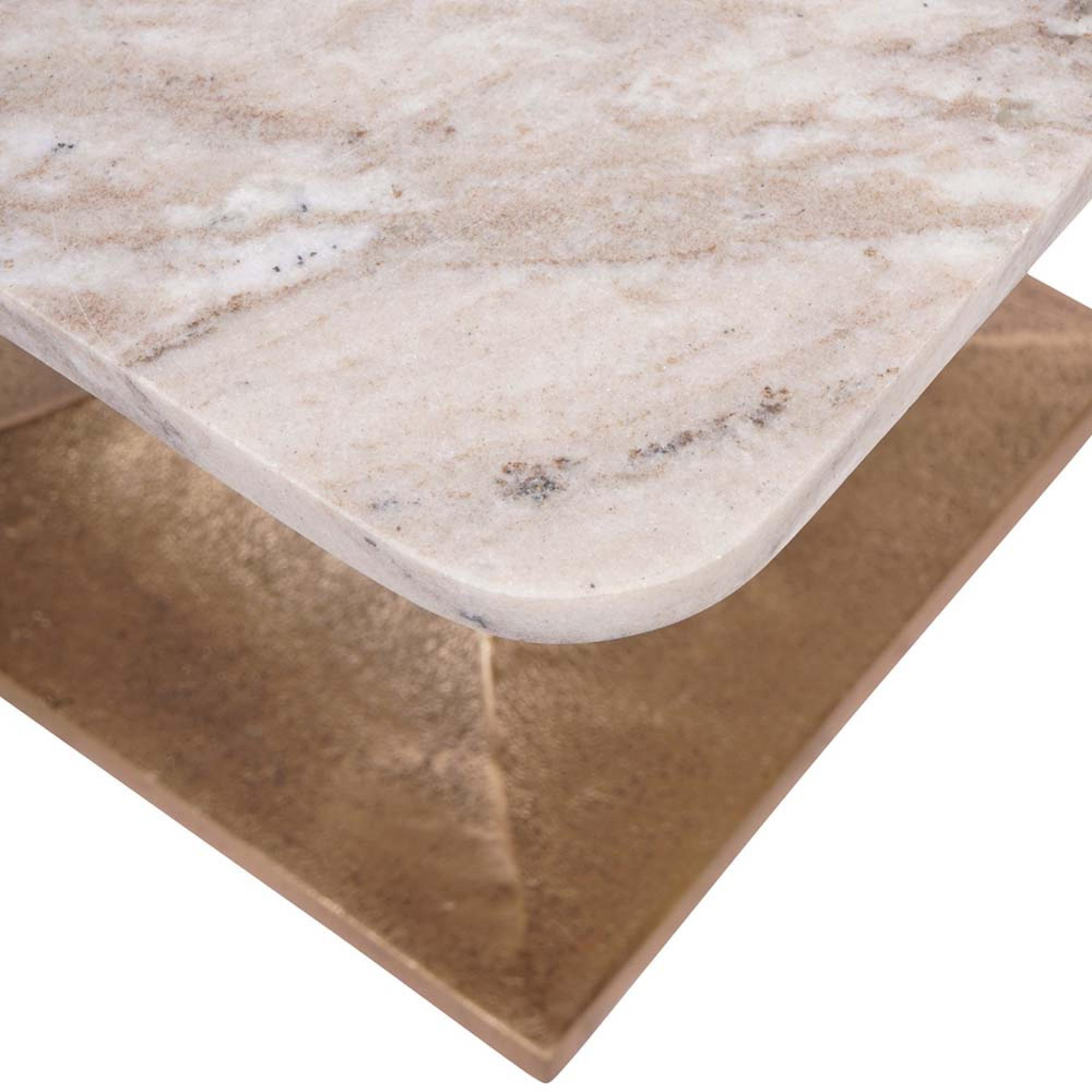 Product photograph of Libra Morchino Marble Side Table - 55cm from Choice Furniture Superstore.