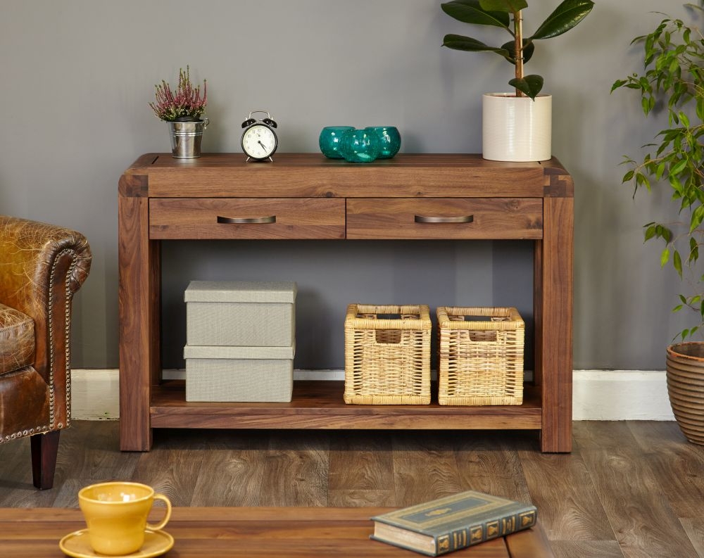 Product photograph of Shiro Walnut Console Table from Choice Furniture Superstore.