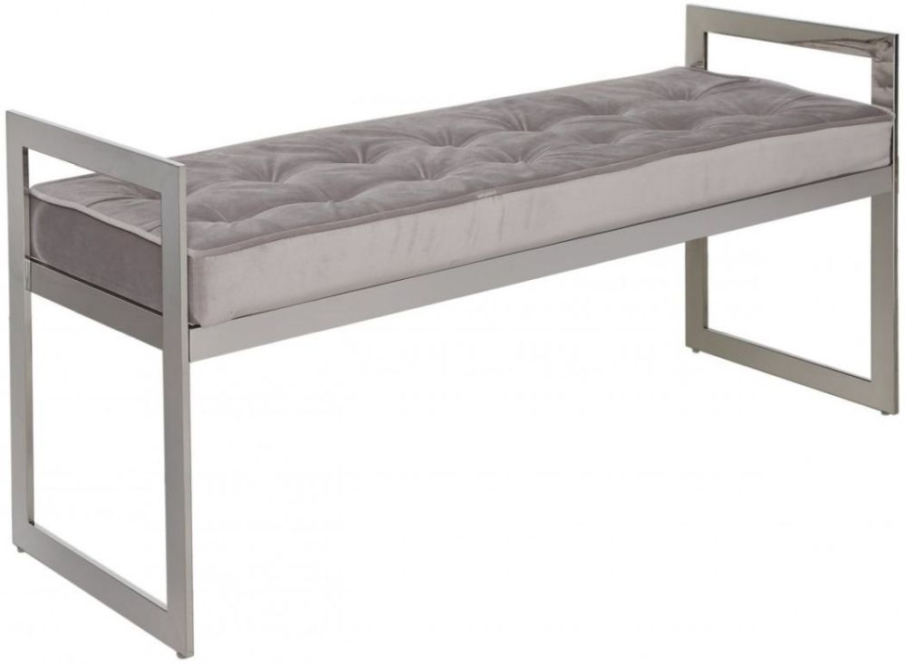 Product photograph of Zenith Chrome Bench from Choice Furniture Superstore.
