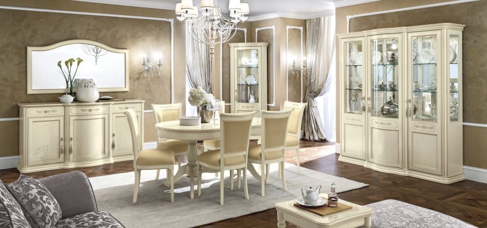 Product photograph of Camel Torriani Ivory Italian Corner Display Cabinet - Rhf Unit from Choice Furniture Superstore.